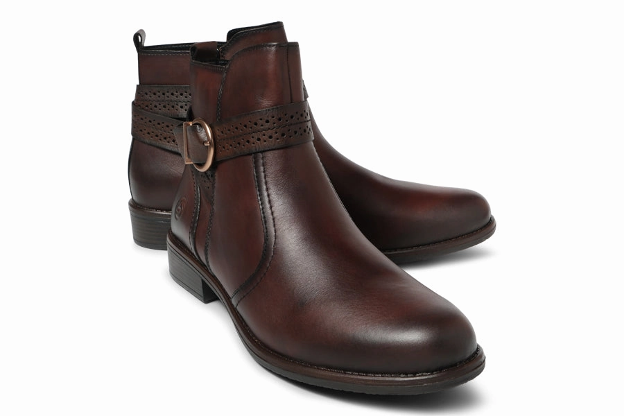 REM CHAGALL BROWN Pointed Toe Ankle Boots Lace Up
