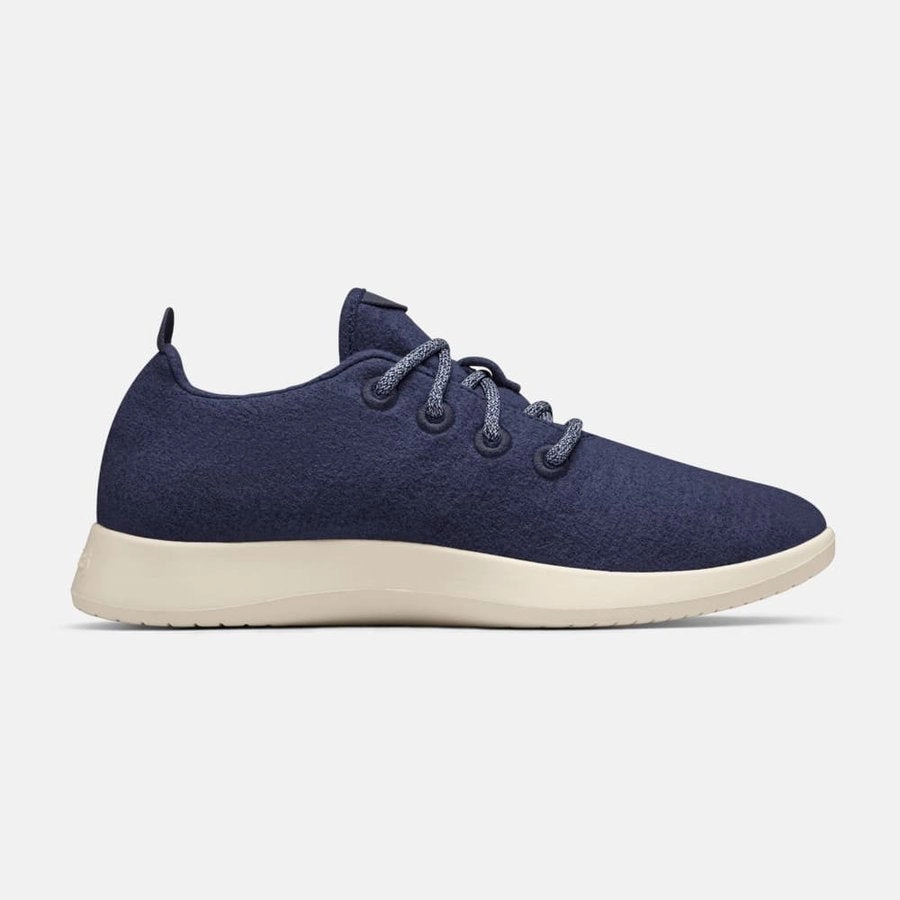 Mens Running Shoes For Sale Allbirds Wool Runners - LIMITED EDITION: Navy Blue (Cream Sole)