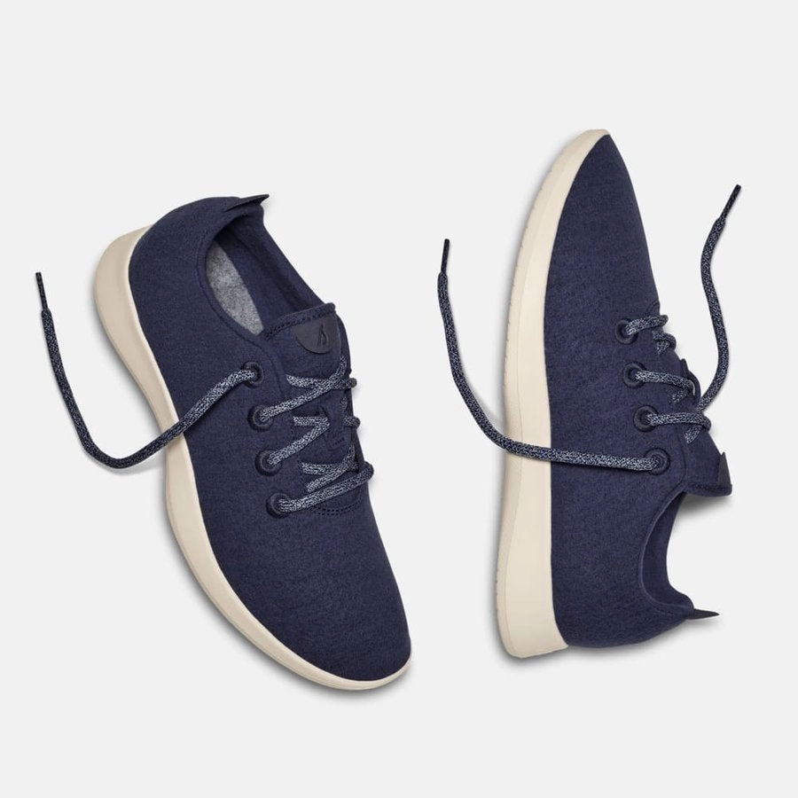 Allbirds Wool Runners - LIMITED EDITION: Navy Blue (Cream Sole) Plantar Fascia Running Shoes
