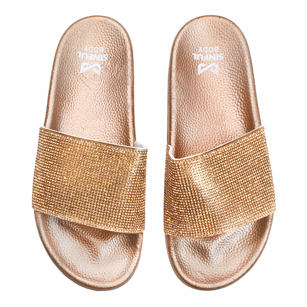 Rhinestone Slide Sandals Bobs Slippers