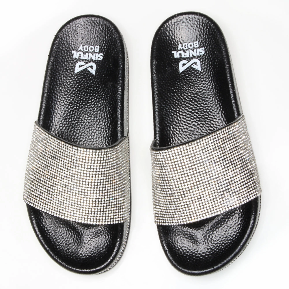 Jesus Slppers Rhinestone Slide Sandals