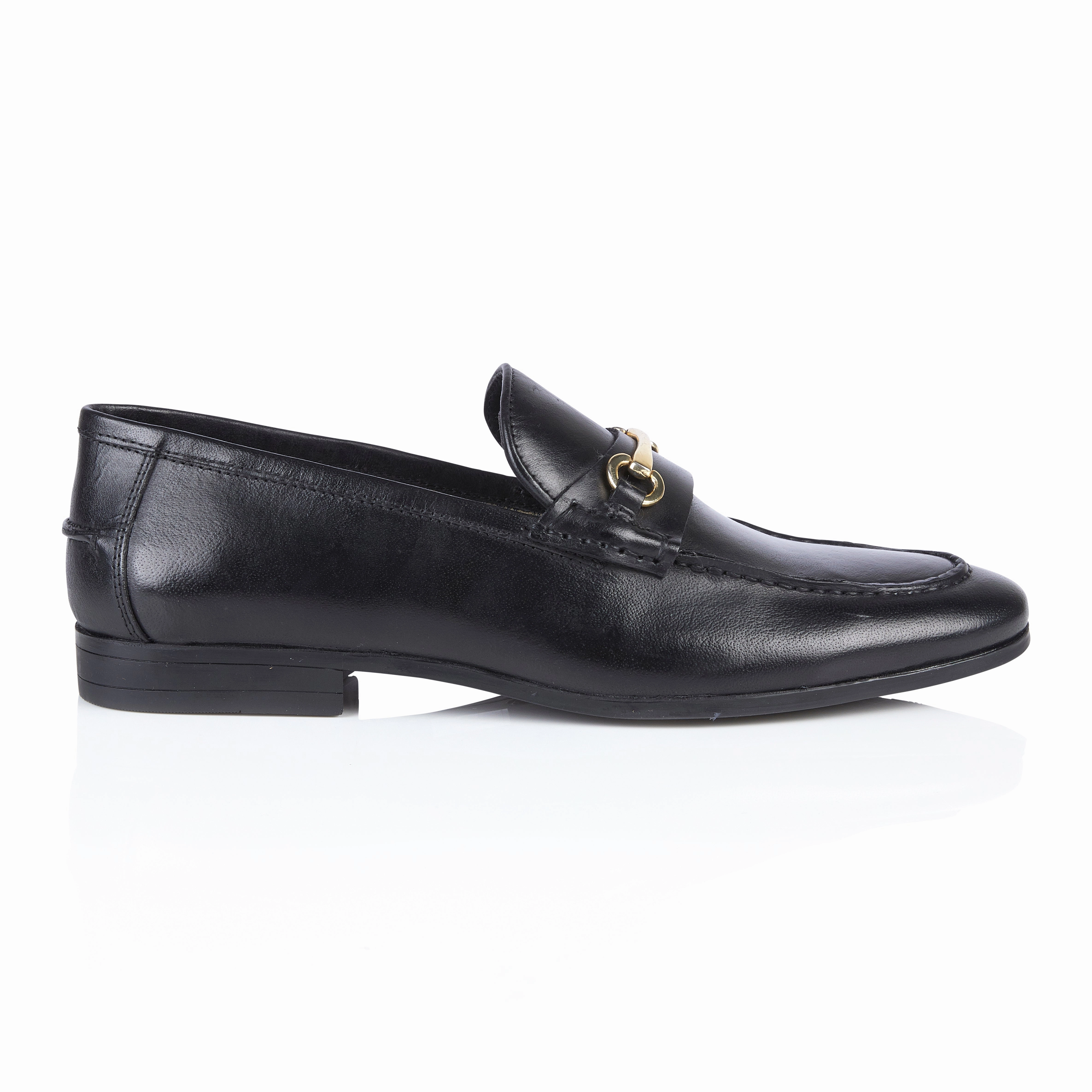 Calfskin Loafers Richmond Smart Formal Leather Loafers - Black