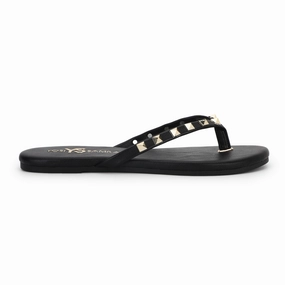 Rivington Stud Flip Flop in Black Cartoon Picture Of Flip Flops