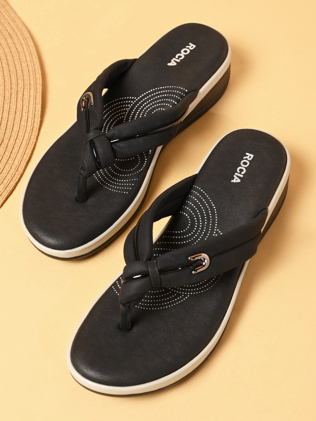 Best Flip Flops For Support Rocia By Regal Black Women Comfort Knotted Thongs