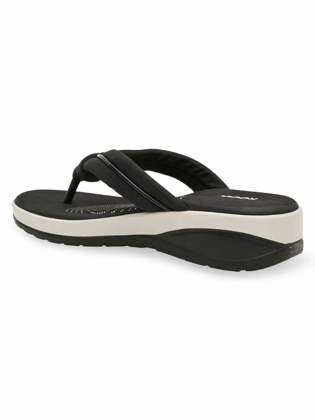 Custom Flip Flops No Minimum Rocia By Regal Black Women Comfort Knotted Thongs
