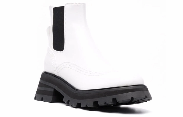 2976 Western Gothic Chelsea Boots Alexander Mcqueen Wander Chelsea Boots White Black (Women'S)