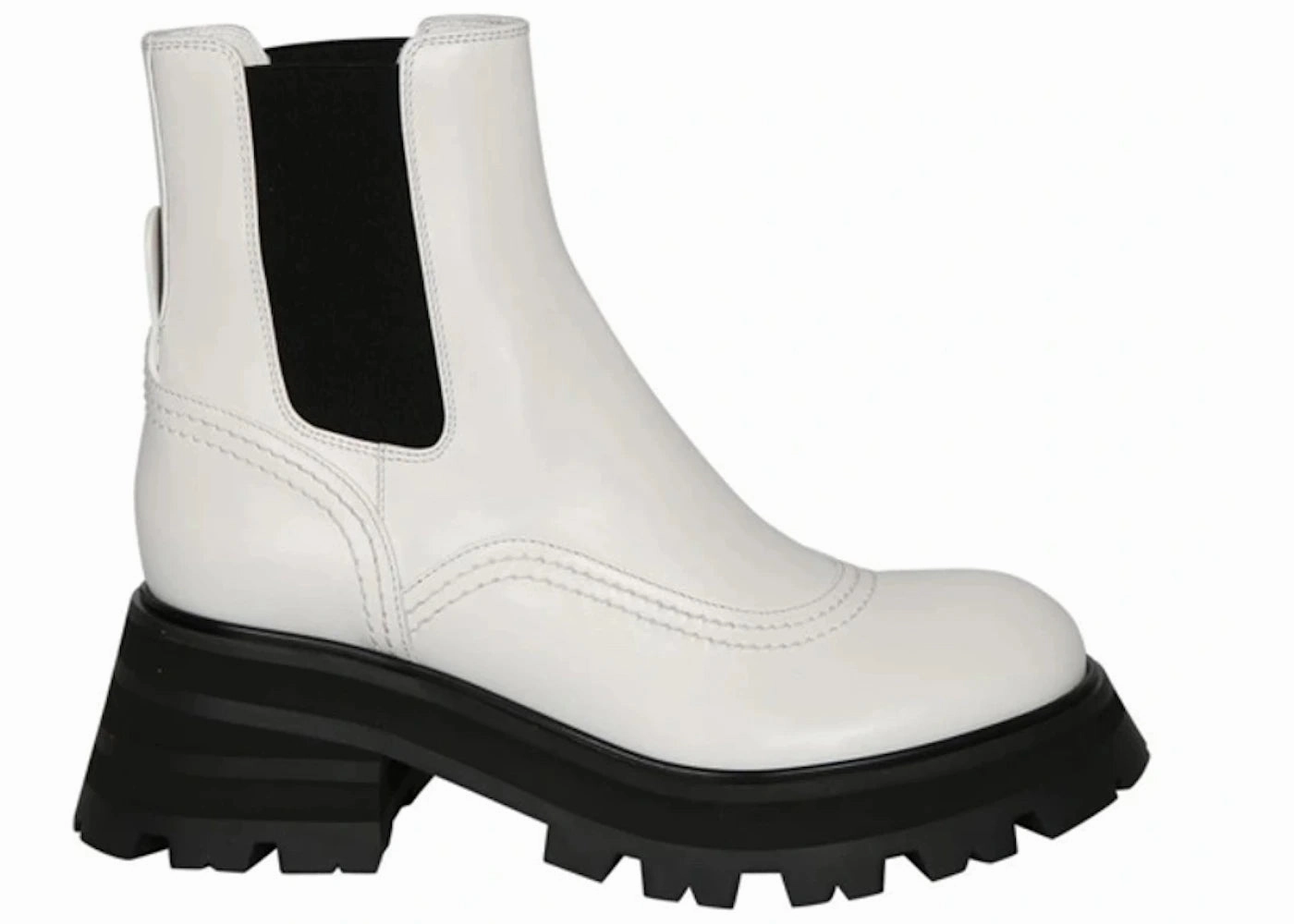 Alexander Mcqueen Wander Chelsea Boots White Black (Women'S) John Chelsea Boots