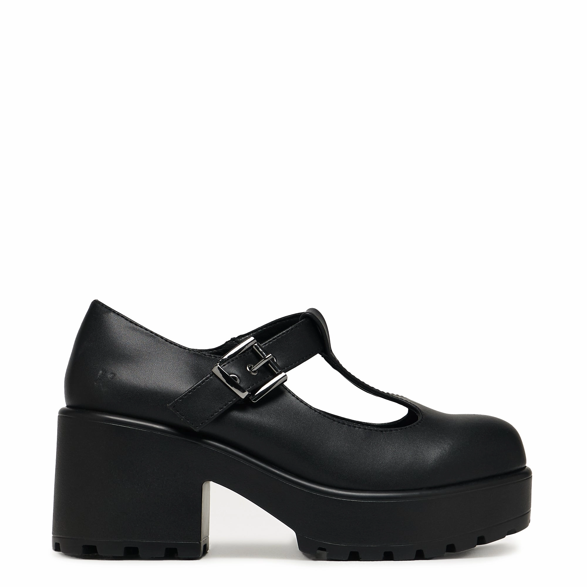Slip On Shoes W Mary Jane Strap SAI Black Mary Jane Shoes 'Faux Leather Edition'