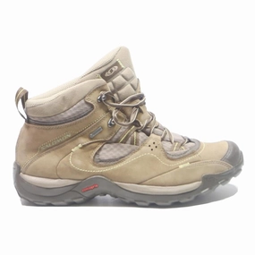 Hiking Boots Adidas SALOMON Womens Lace-Up Walking Boots Beige Synthetic UK 8.5 Outdoor Trail Hiking