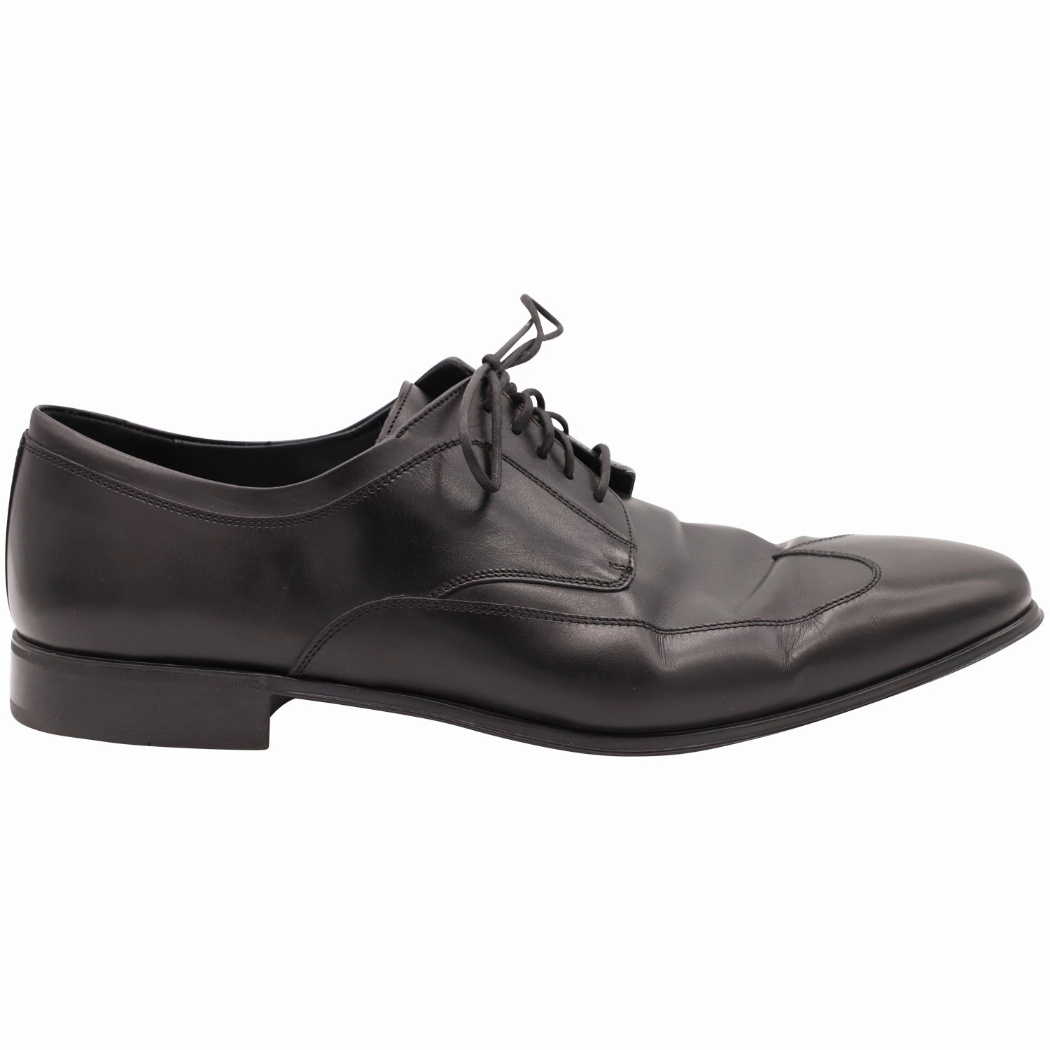 Salvatore Ferragamo Lace-Up Derby Shoes in Black Calfskin Leather Best Lace Up Shoes