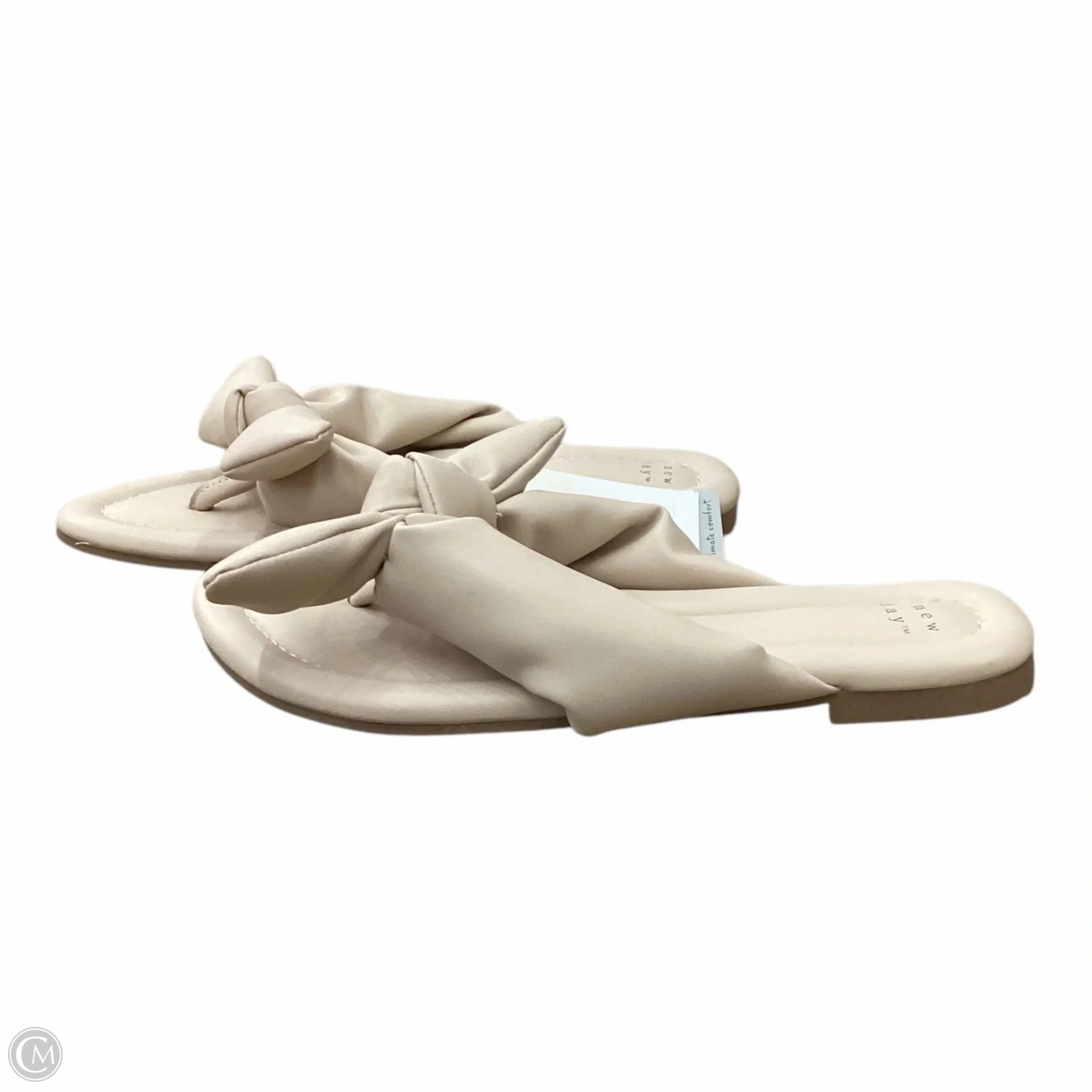 Ladies Flip Flops Sandals Flip Flops By A New Day In Beige, Size: 8