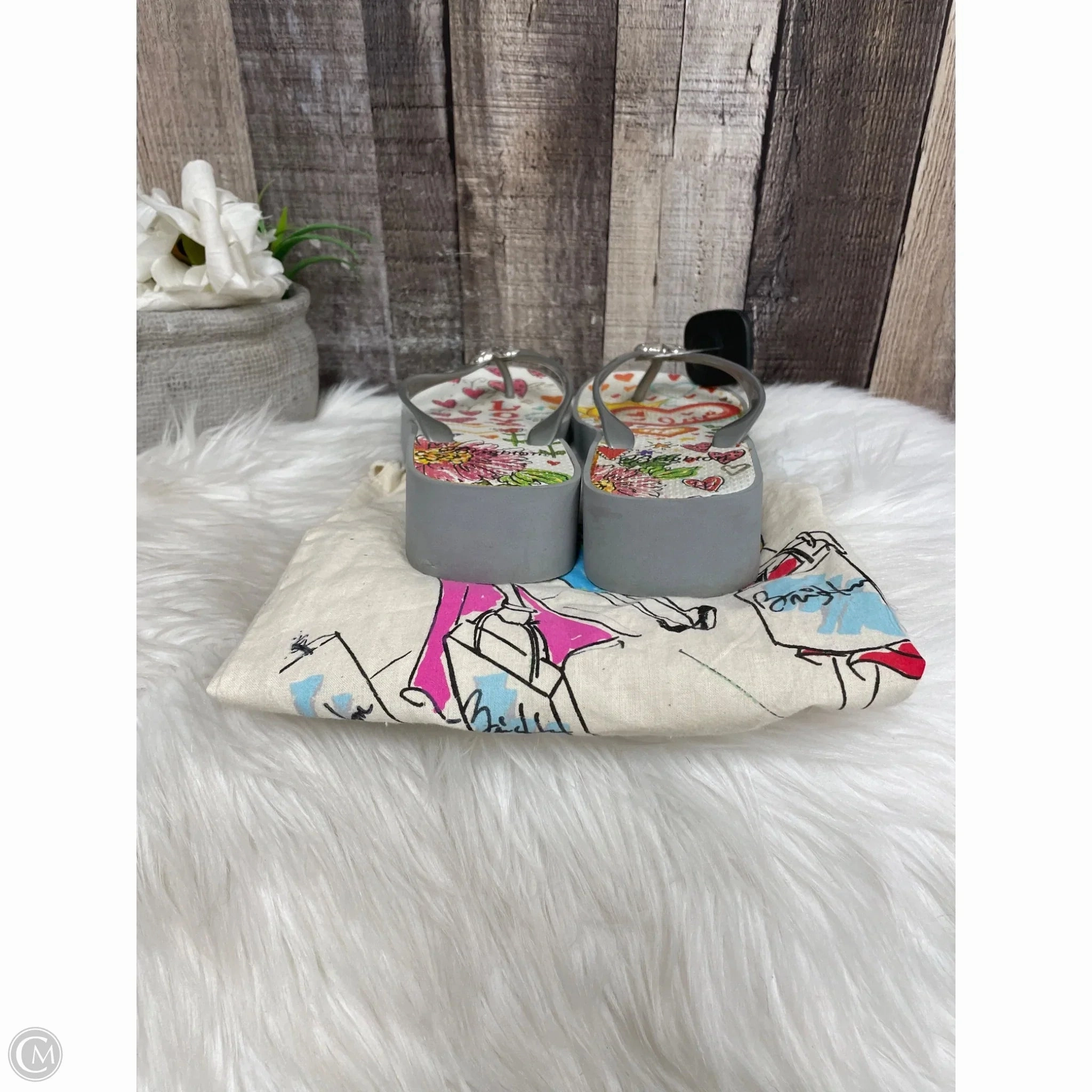 Sandals Flip Flops By Brighton In Multi-colored, Size: 8 Personalized Wedding Flip Flops