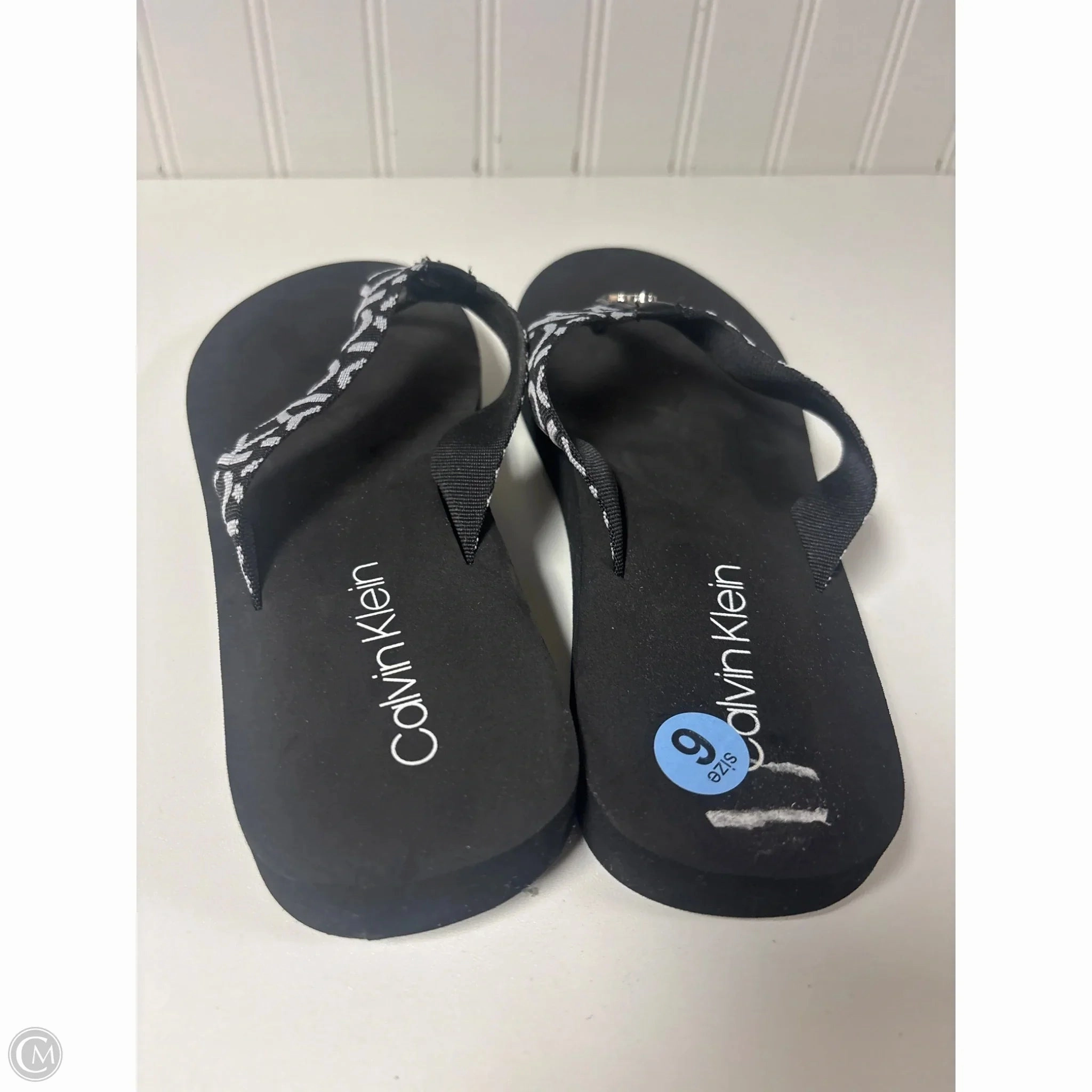 Sandals Flip Flops By Calvin Klein In Black, Size: 6 Teva Flip Flops Mush