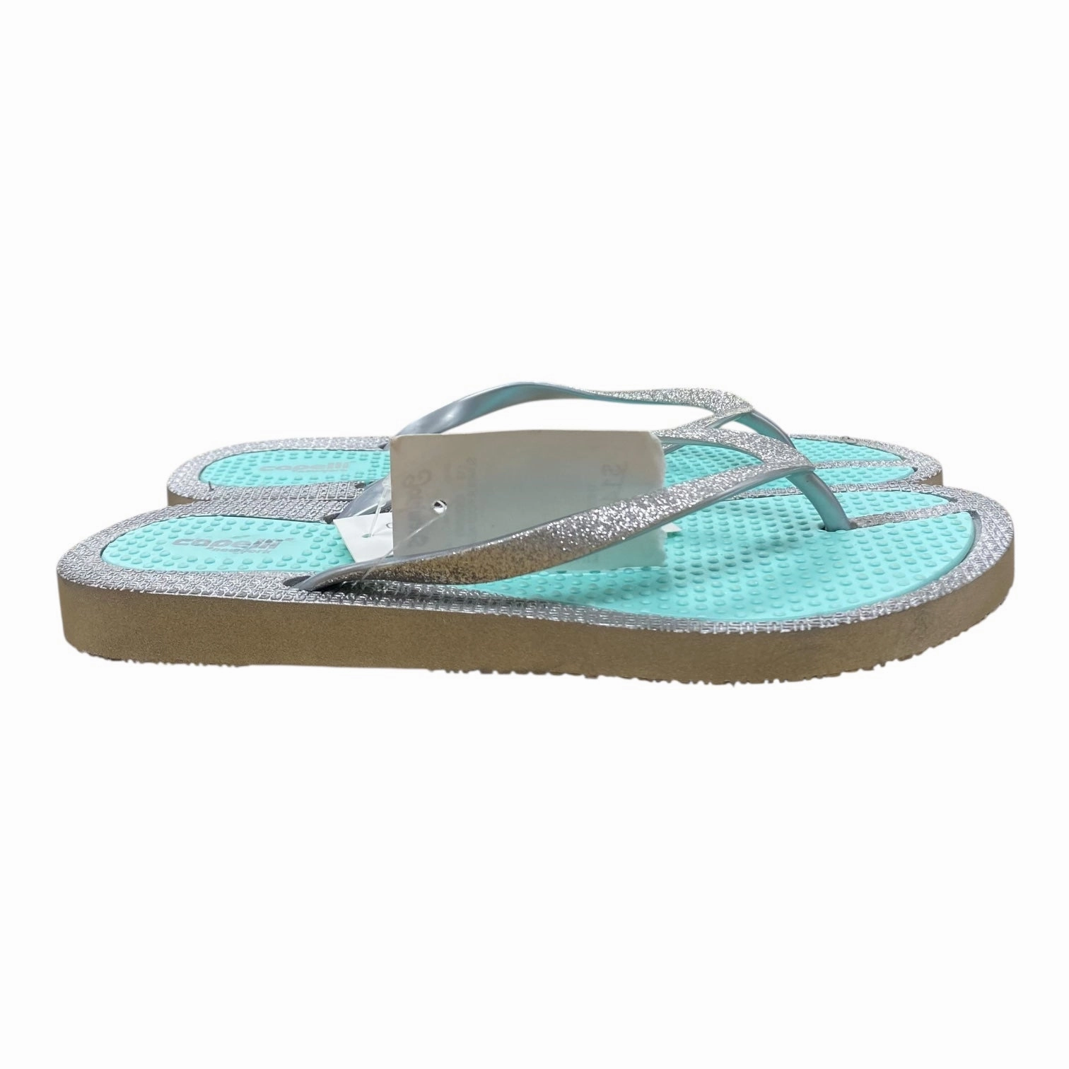 Sandals Flip Flops By Capelli In Green & Silver, Size:8 Best Flip Flops Overpronation