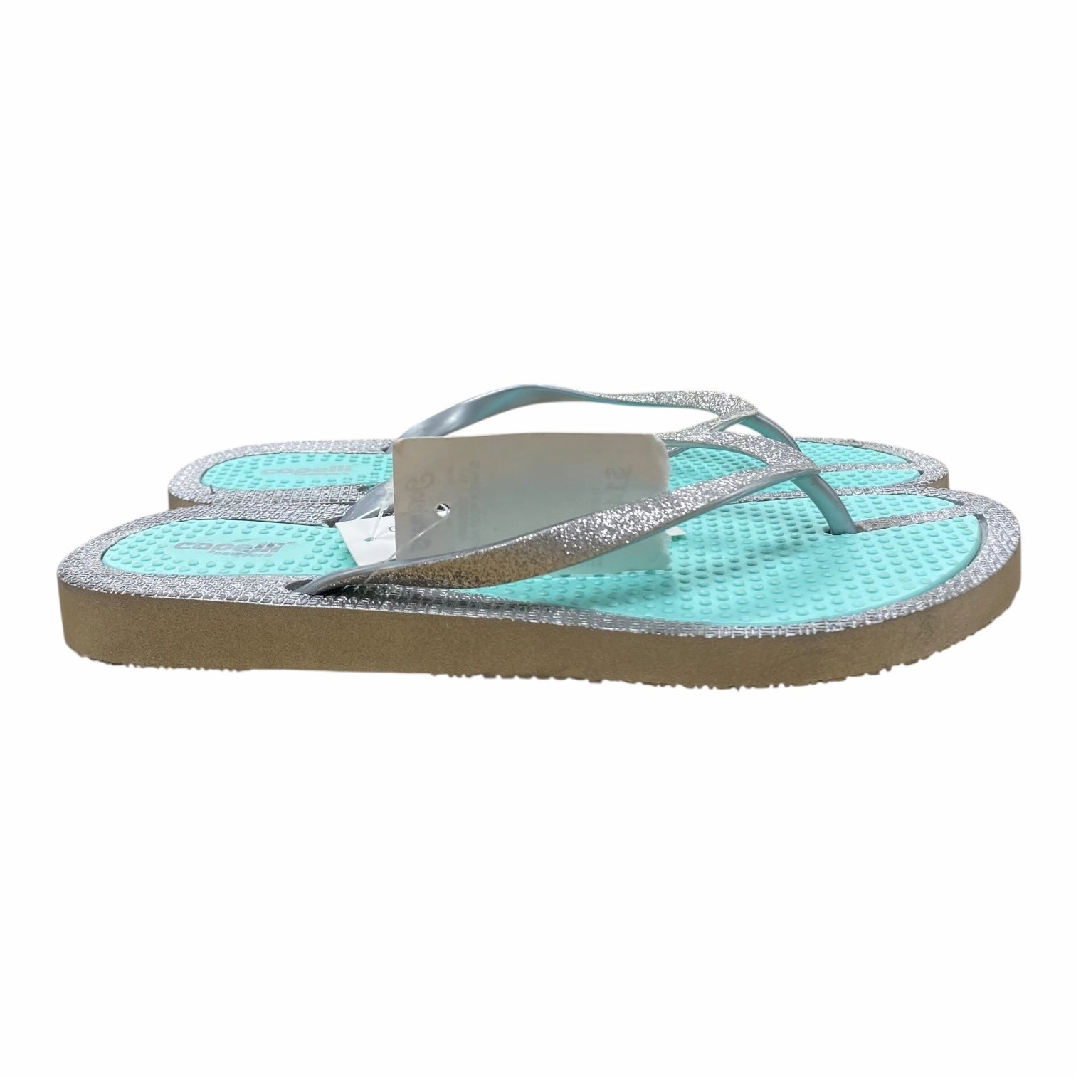 Sandals Flip Flops By Capelli In Green & Silver, Size:8 Flip Flops Trend