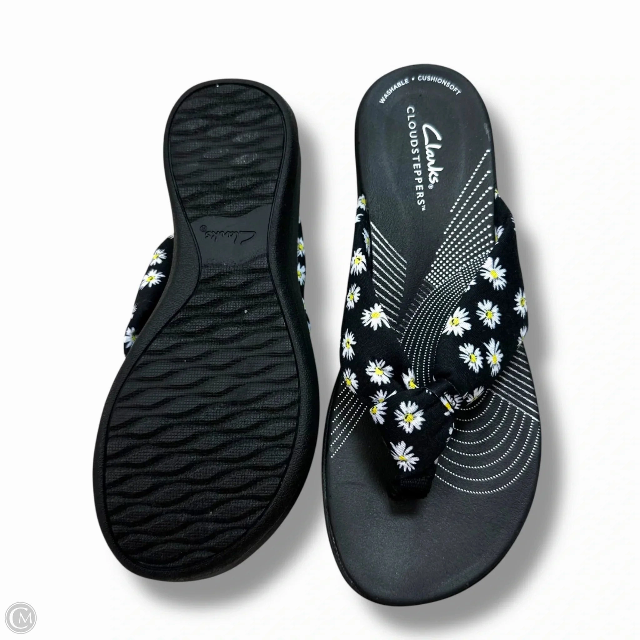 Fake Flip Flops Sandals Flip Flops By Clarks In Floral Print, Size: 7