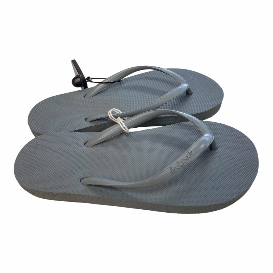 Sandals Flip Flops By Clothes Mentor In Grey, Size:6 Flip Flops With Fish On Them