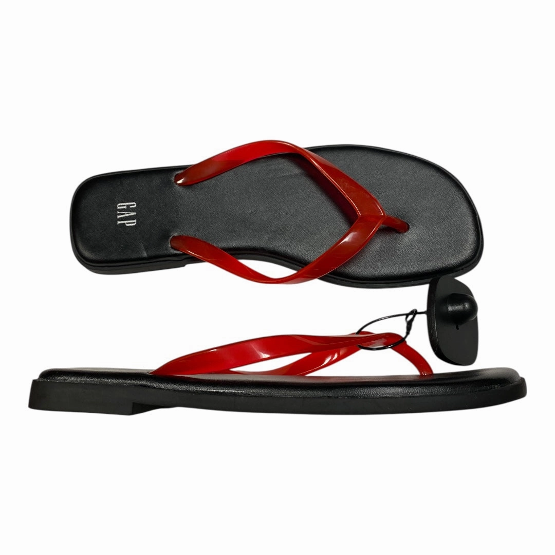 Sandals Flip Flops By Gap In Black & Red, Size:6 Luna Flip Flops