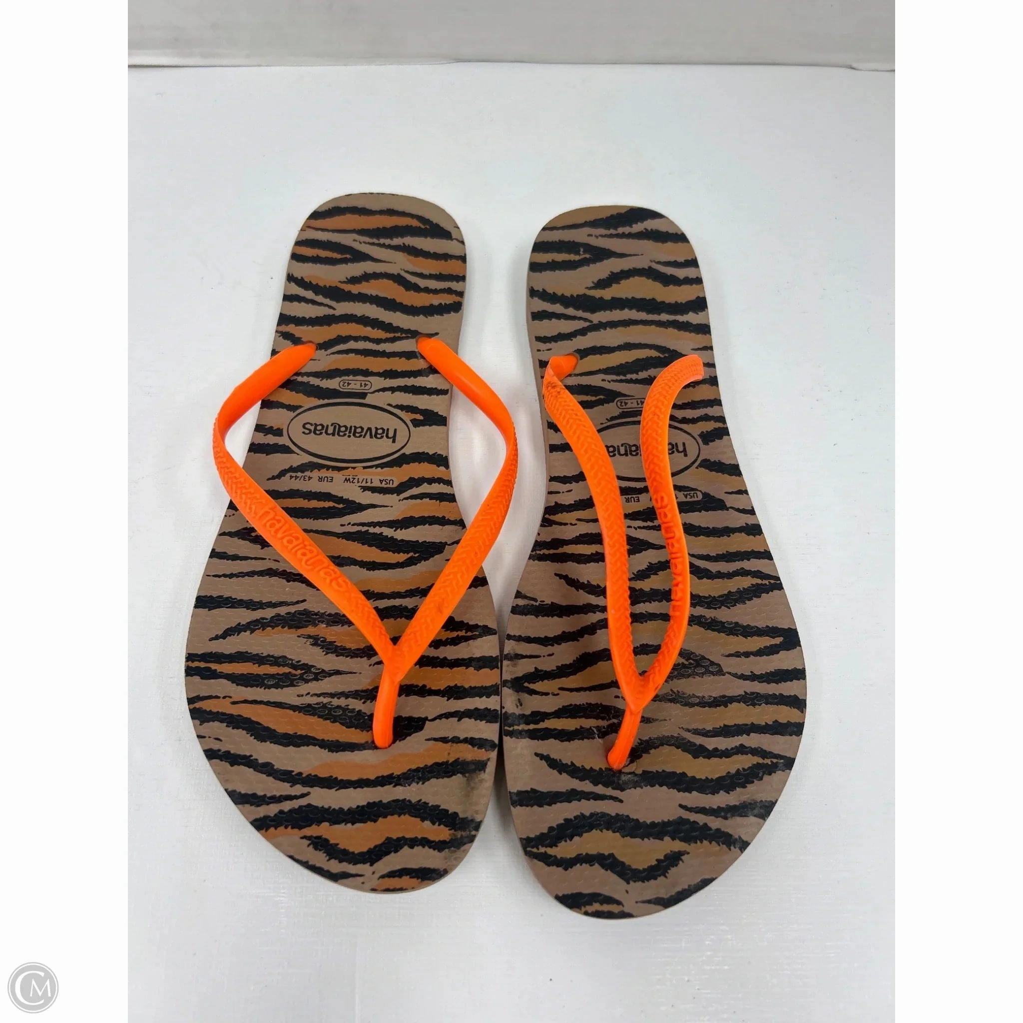 Flip Flops With Sequins Sandals Flip Flops By Havaianas In Animal Print, Size: 11
