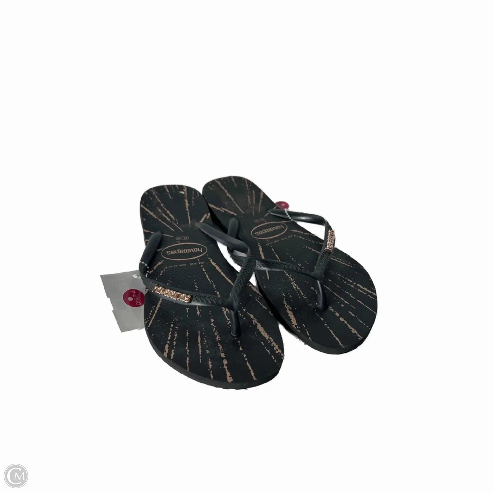 Sandals Flip Flops By Havaianas In Black & Tan, Size: 9 Ugg Flip Flops