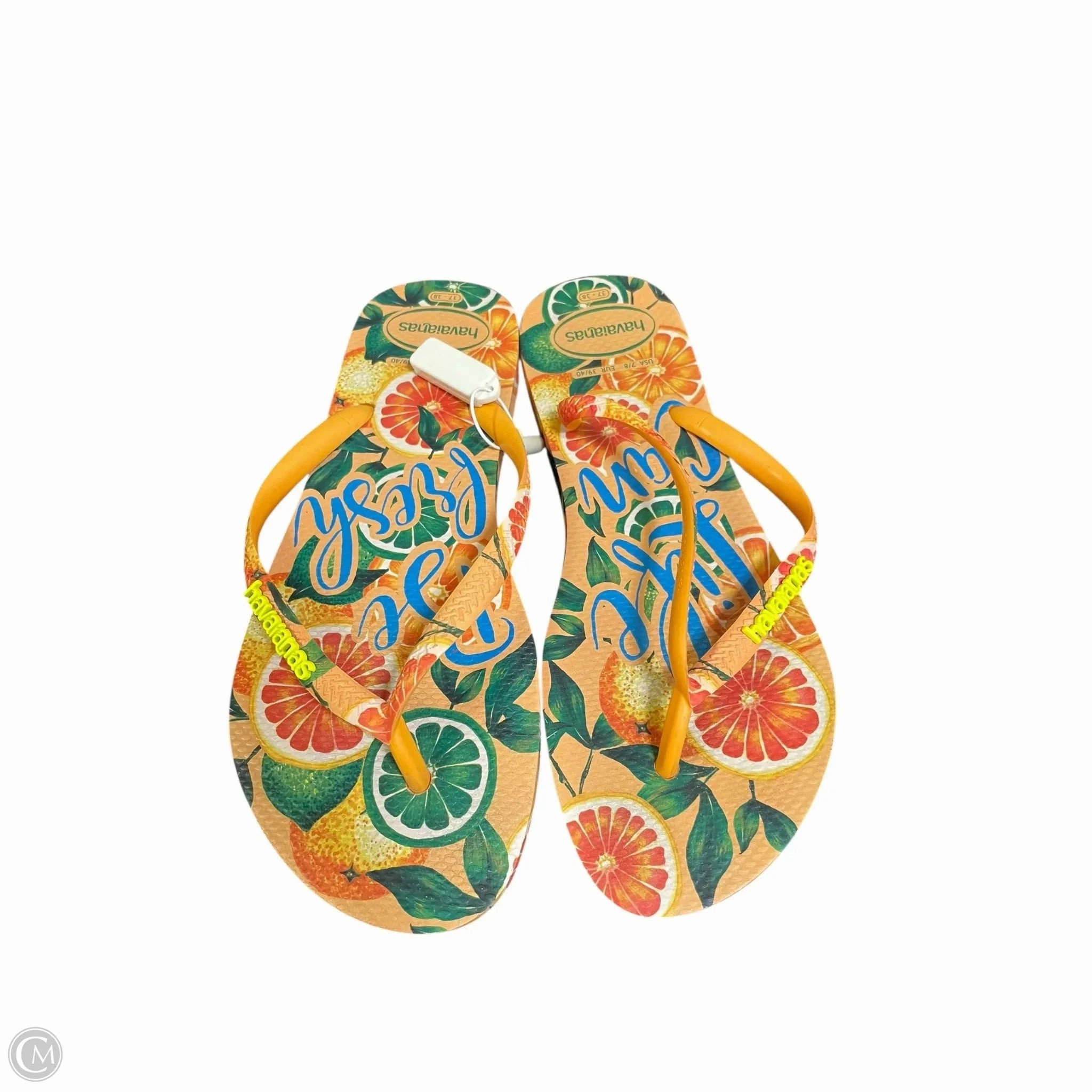 Jute Flip Flops Sandals Flip Flops By Havaianas In Orange, Size: 7.5