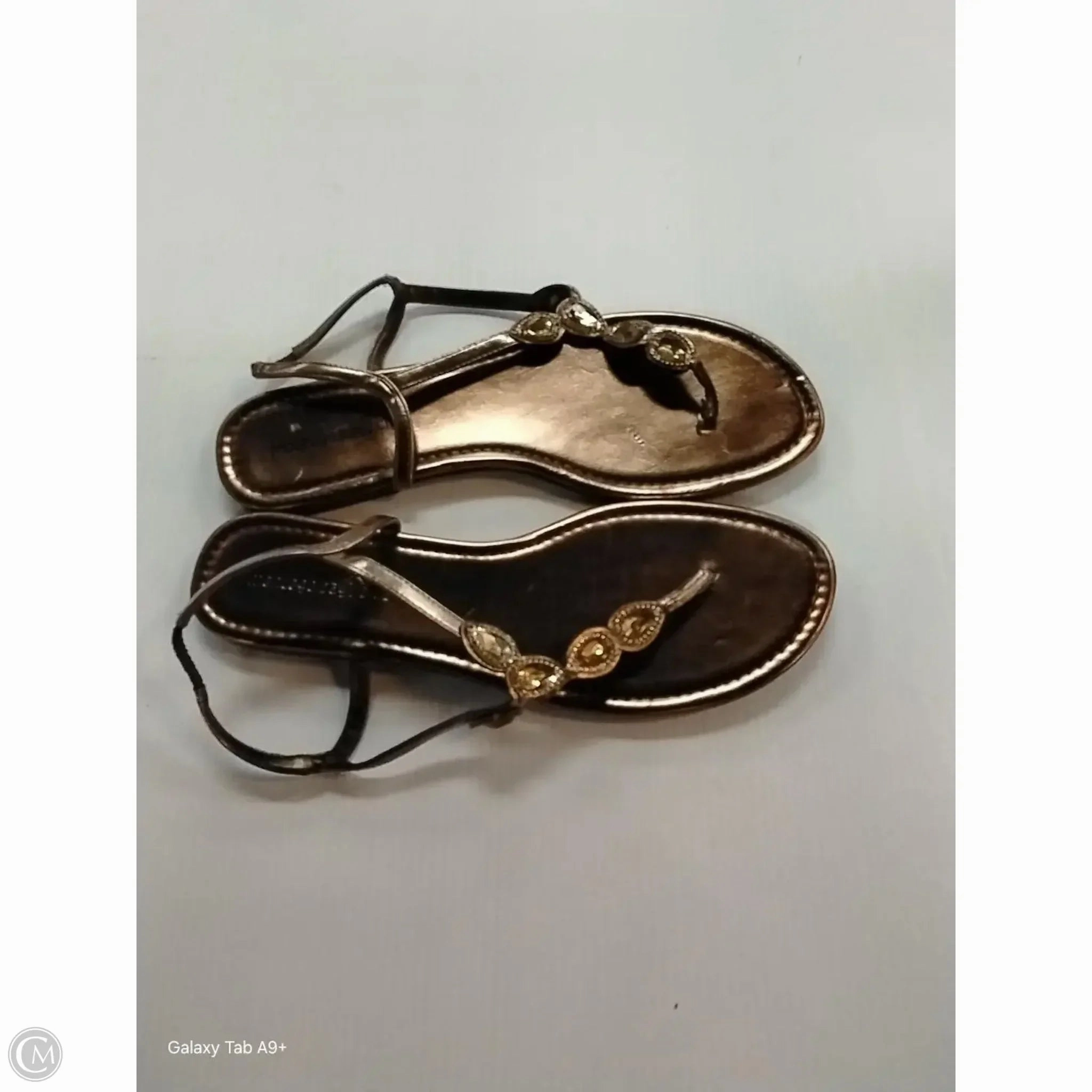 Rainbows Flip Flops Sizing Sandals Flip Flops By Montego Bay In Bronze, Size: 12