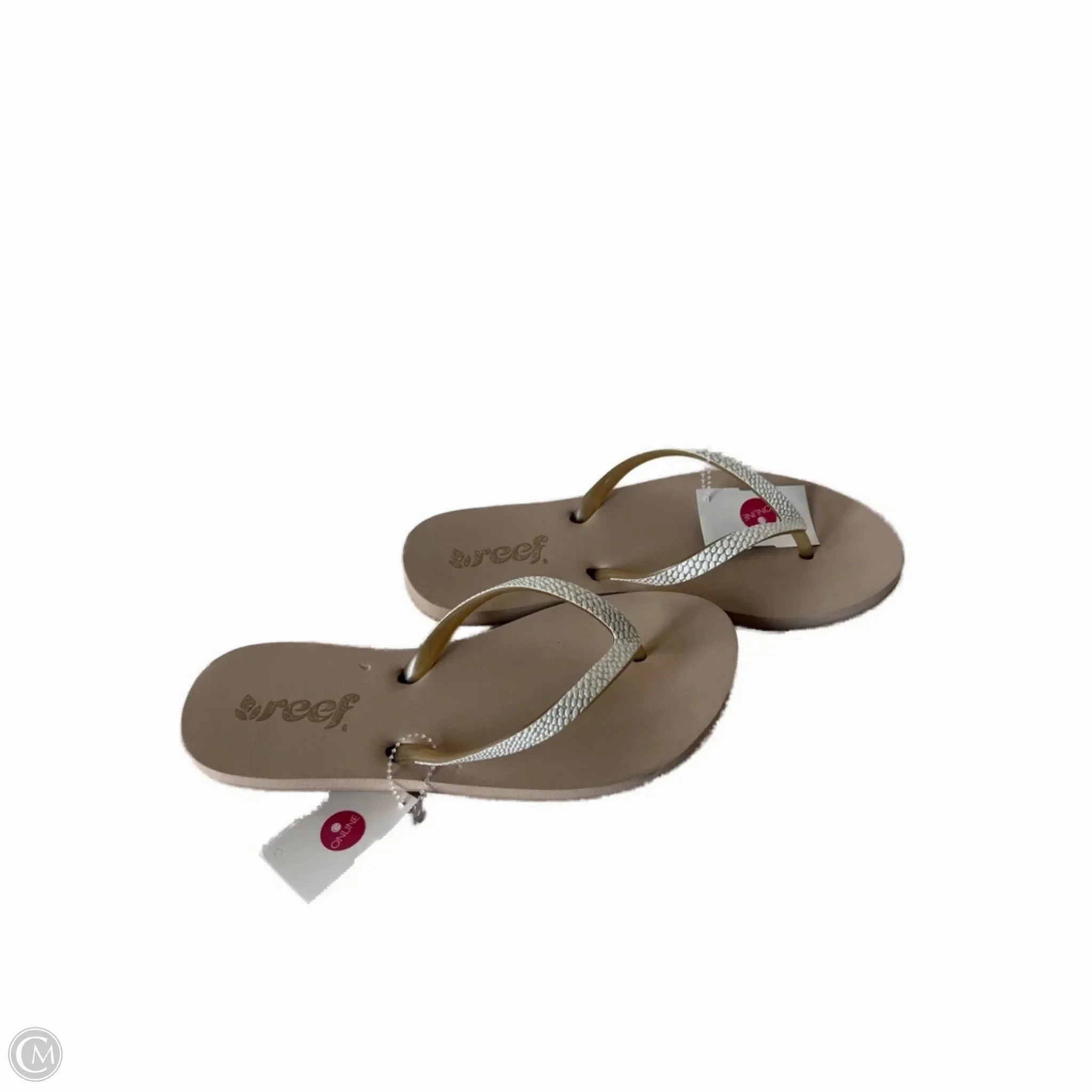 Sandals Flip Flops By Reef In Tan & White, Size: 6 Flip Flop Meaning