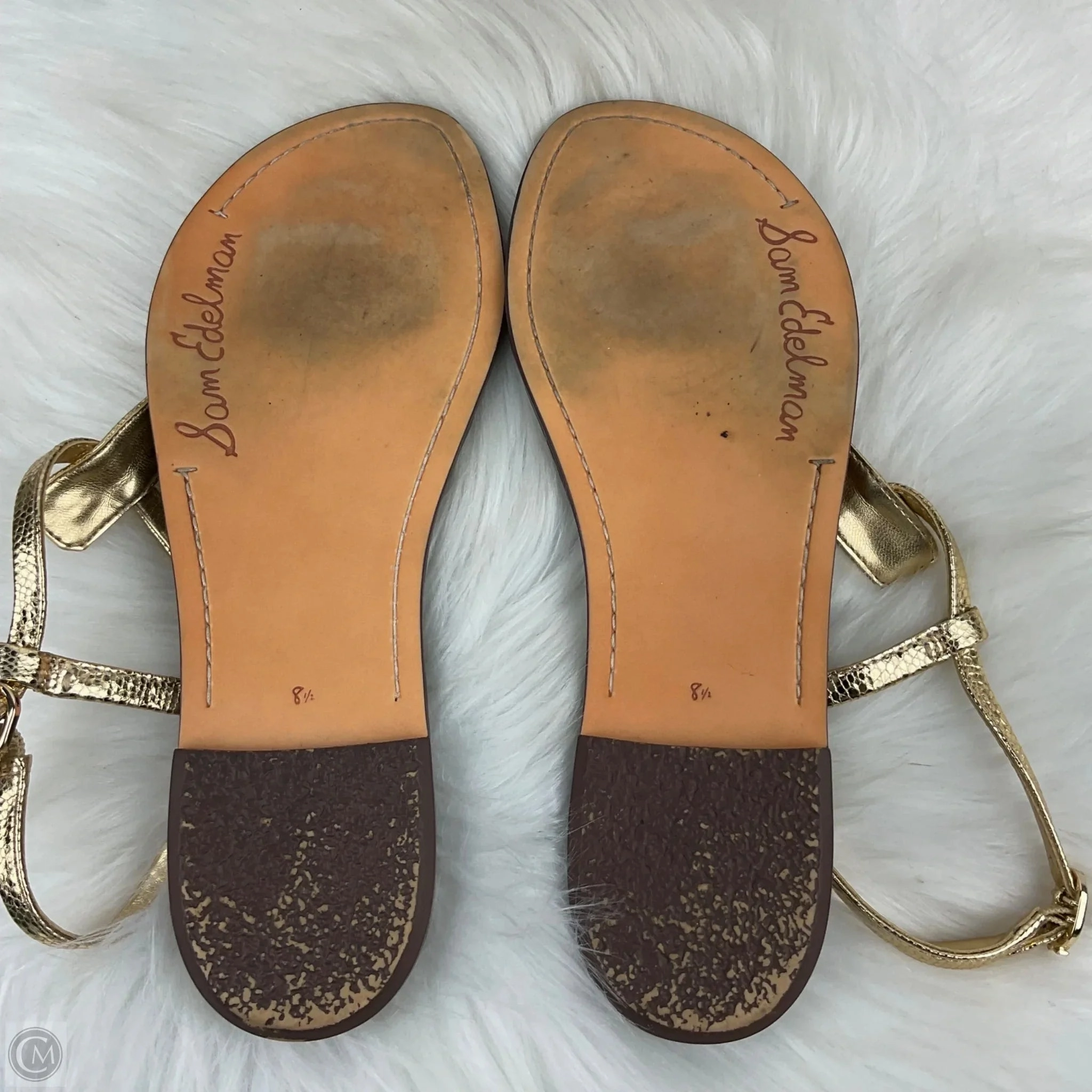 Wide Foot Flip Flops Sandals Flip Flops By Sam Edelman In Gold, Size: 8.5