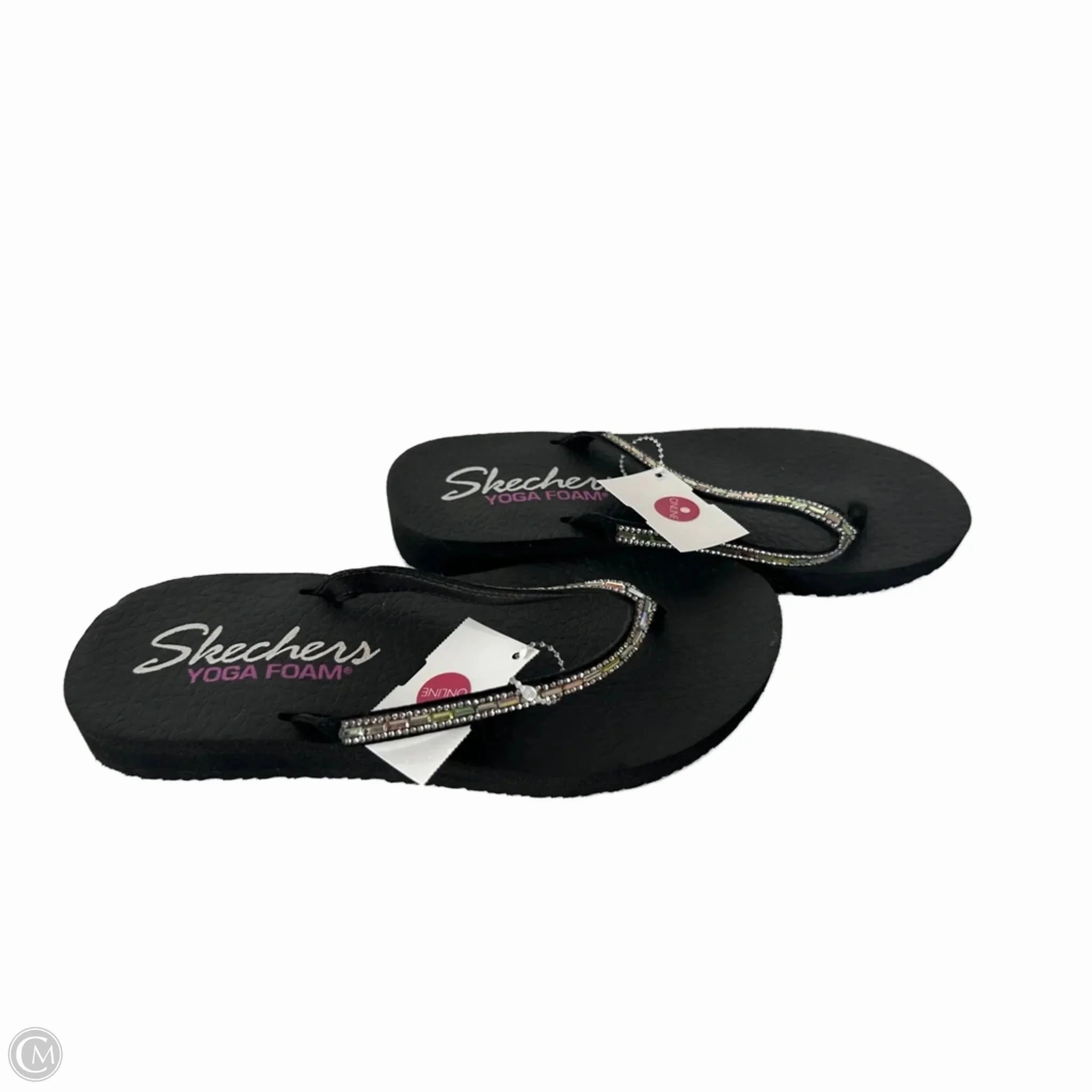 Rainbow Flip Flops Double Layer Sandals Flip Flops By Skechers In Black & Silver, Size: 7