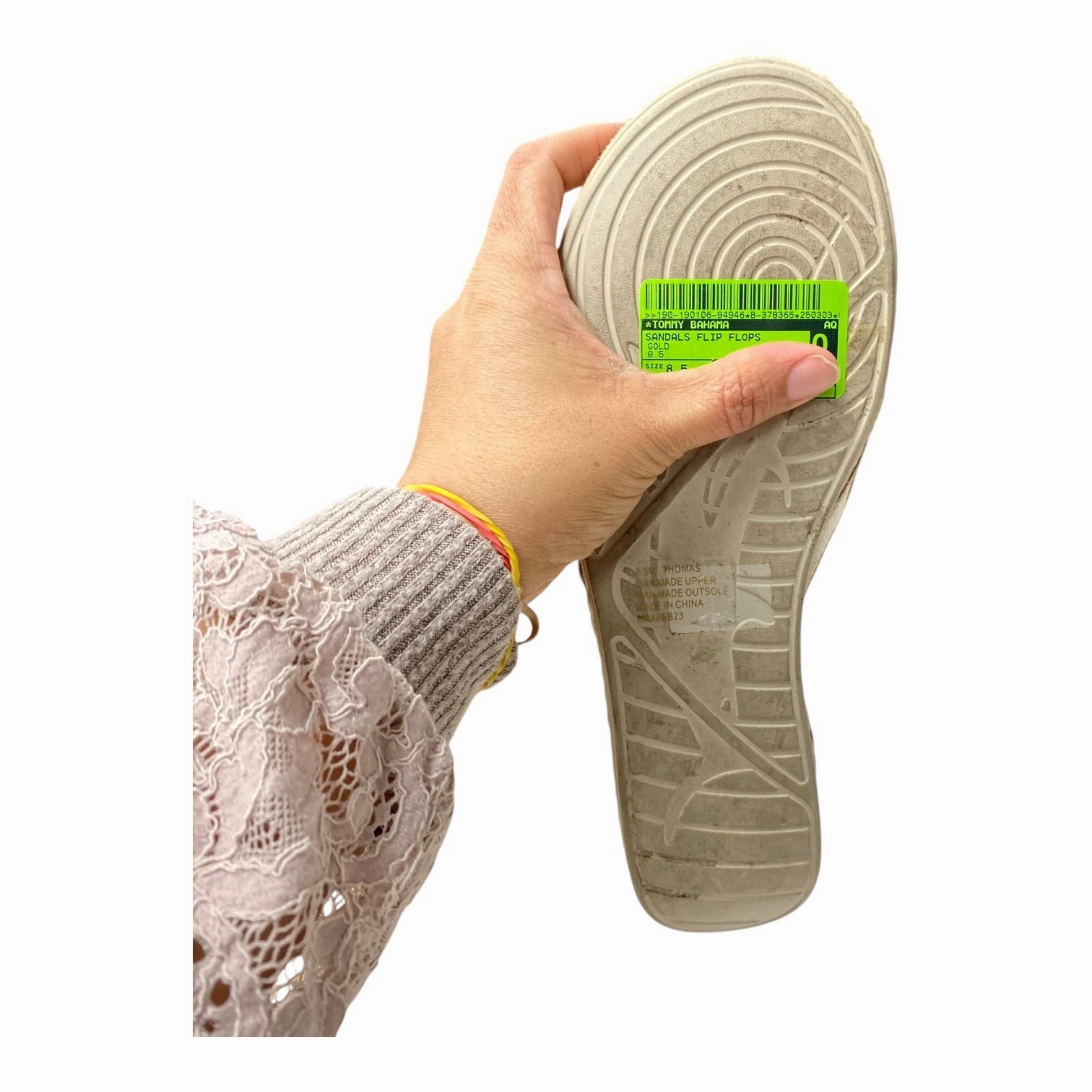 Sandals Flip Flops By Tommy Bahama In Gold, Size:8.5 Pictures Of Flip Flops