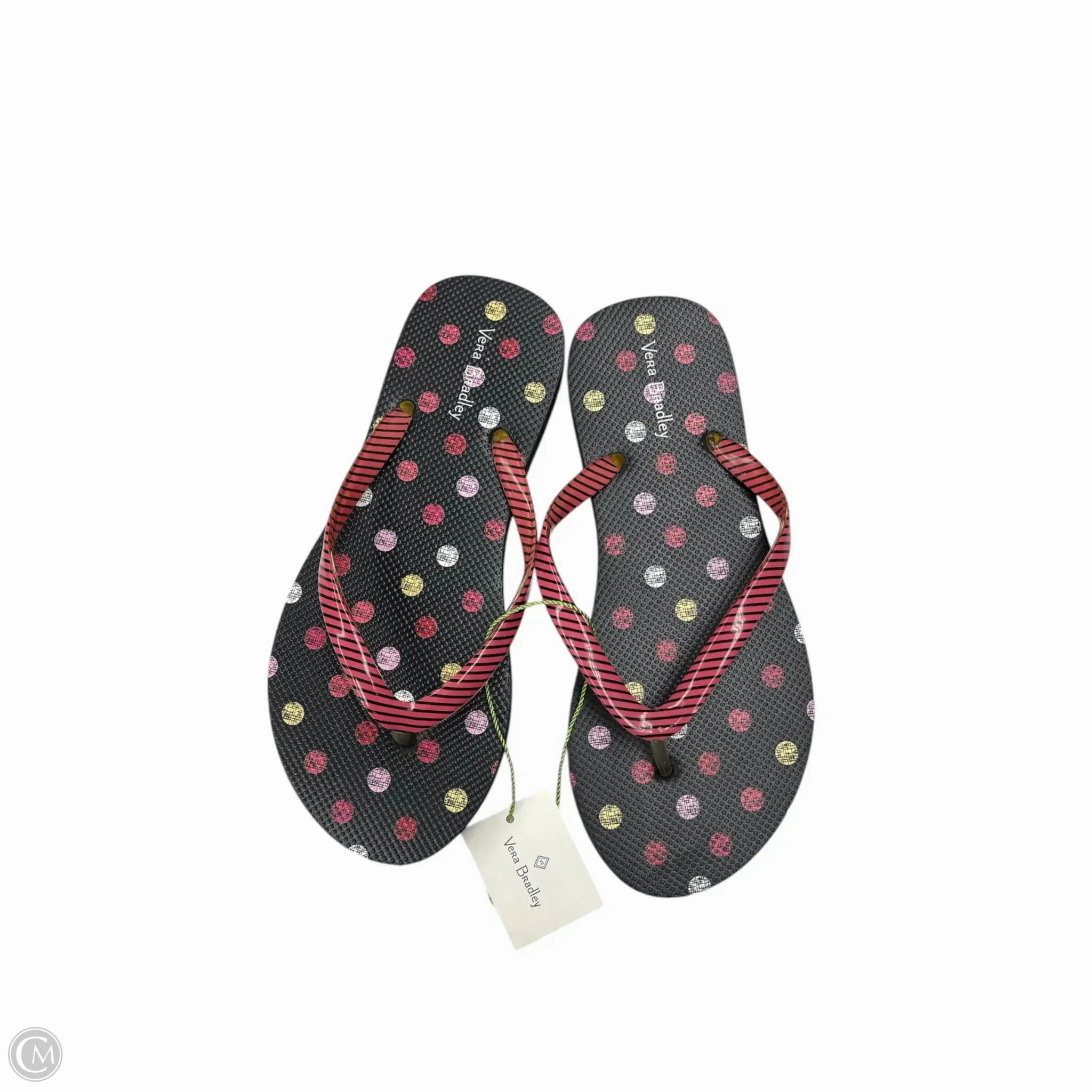 Sandals Flip Flops By Vera Bradley In Black & Red, Size: 6 Chanel Rubber Flip Flops