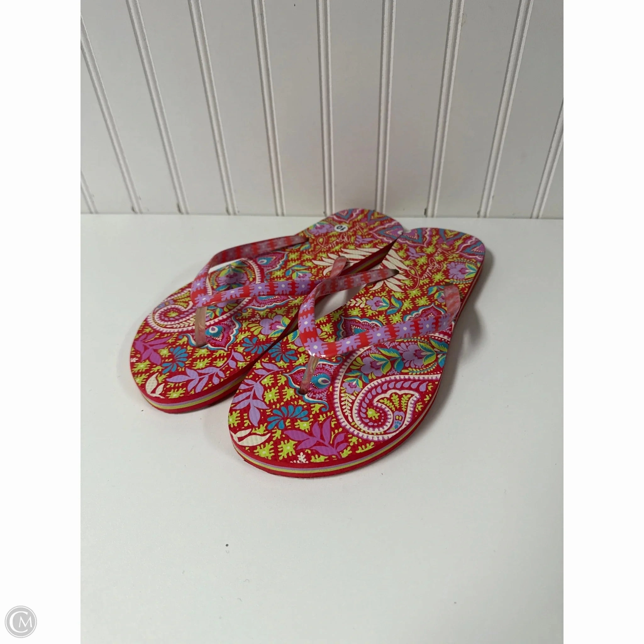 Sandals Flip Flops By Vera Bradley In Red, Size: 10 Yogi Flip Flops