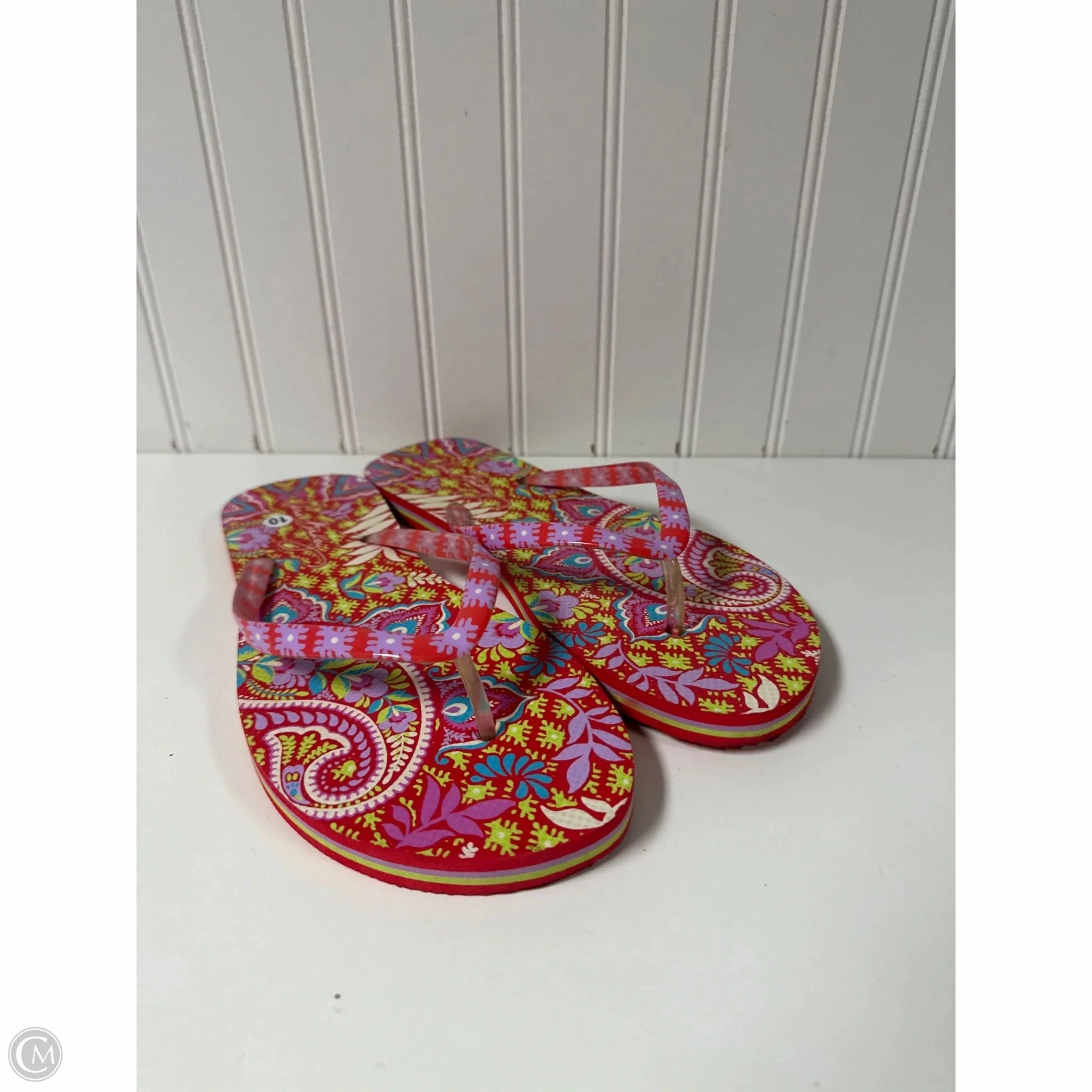 Heart Flip Flops Sandals Flip Flops By Vera Bradley In Red, Size: 10