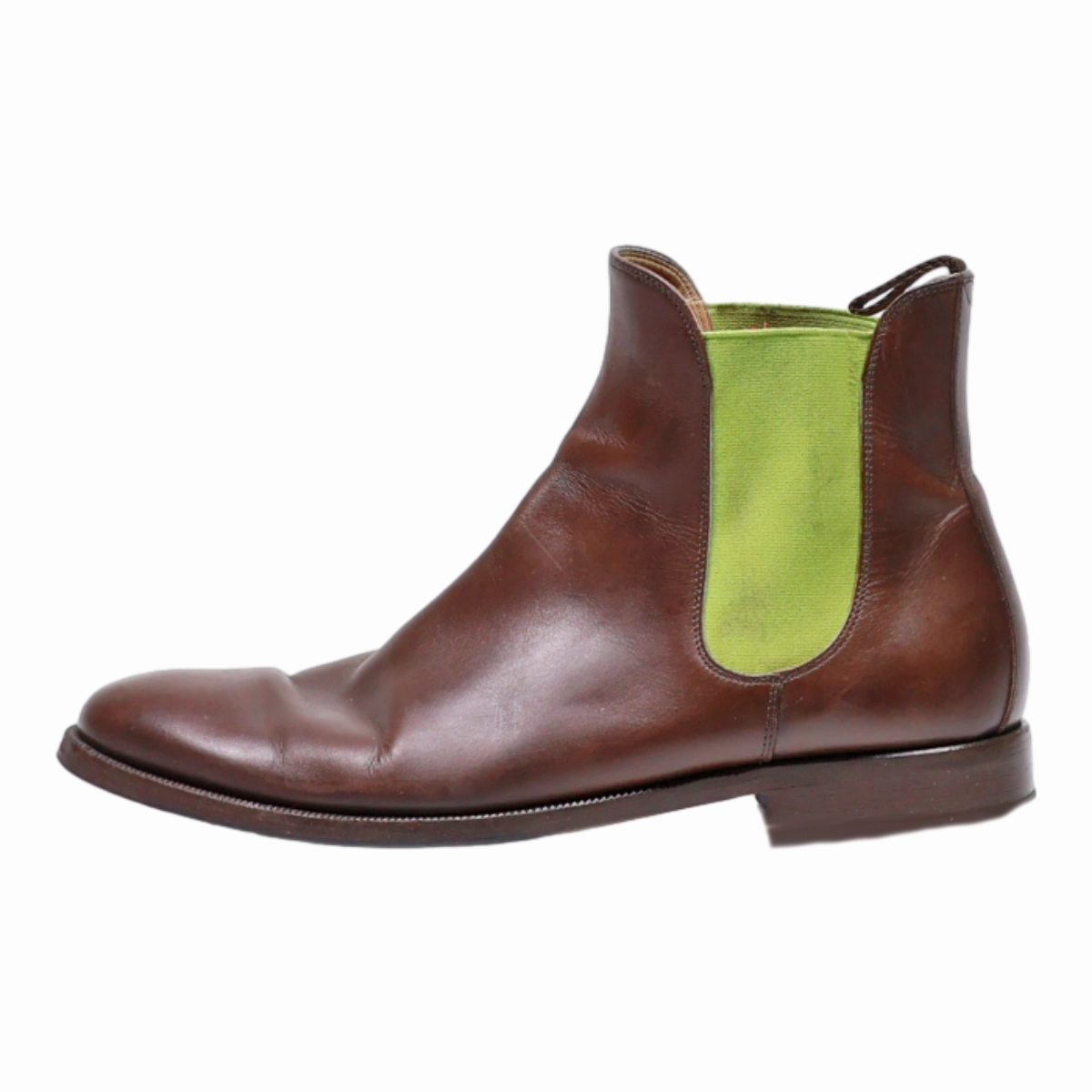 SCAROSSO Chelsea Boots Brown Leather Mens UK 7 Dark Red Chelsea Boots