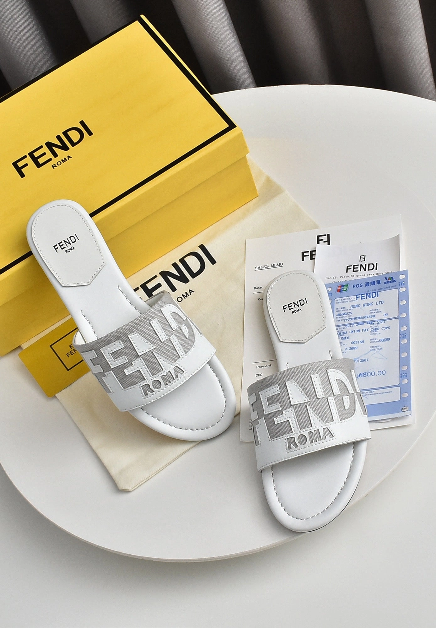 Sparkly Shoes Flats SE1059 FENDI Signature Slides / Size5-11