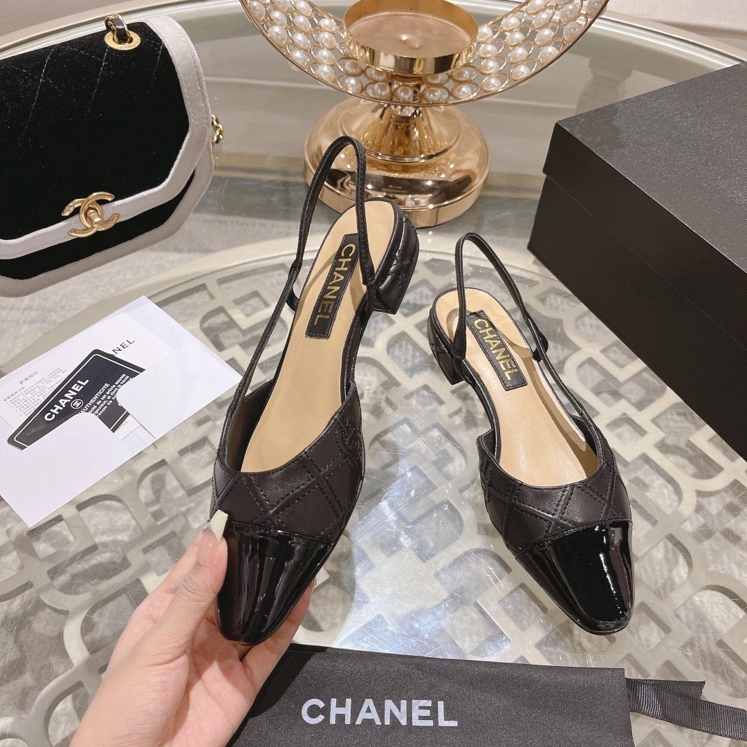 Quilted Flat Shoes SE1195 CC Slingbacks / Size5-12