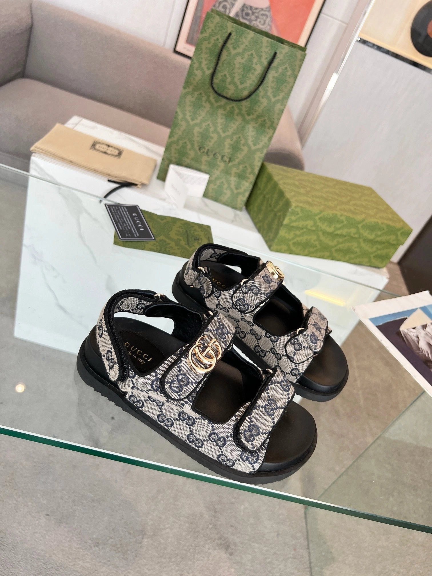 SE1336 Women's Double G Sandal / Size5-11 Flat Shoes Hurt Feet