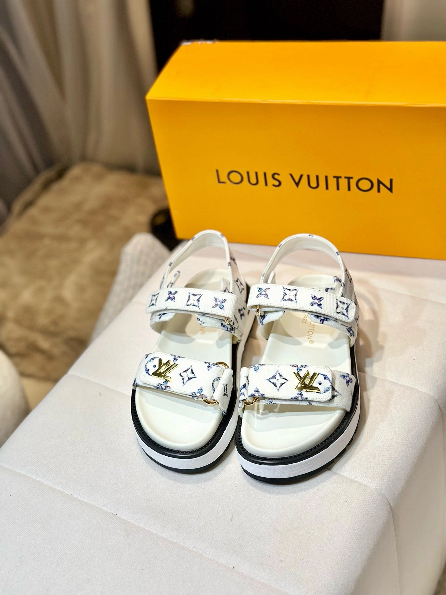 Gold Flat Evening Shoes SE1375 LB Sandals / Size5-11