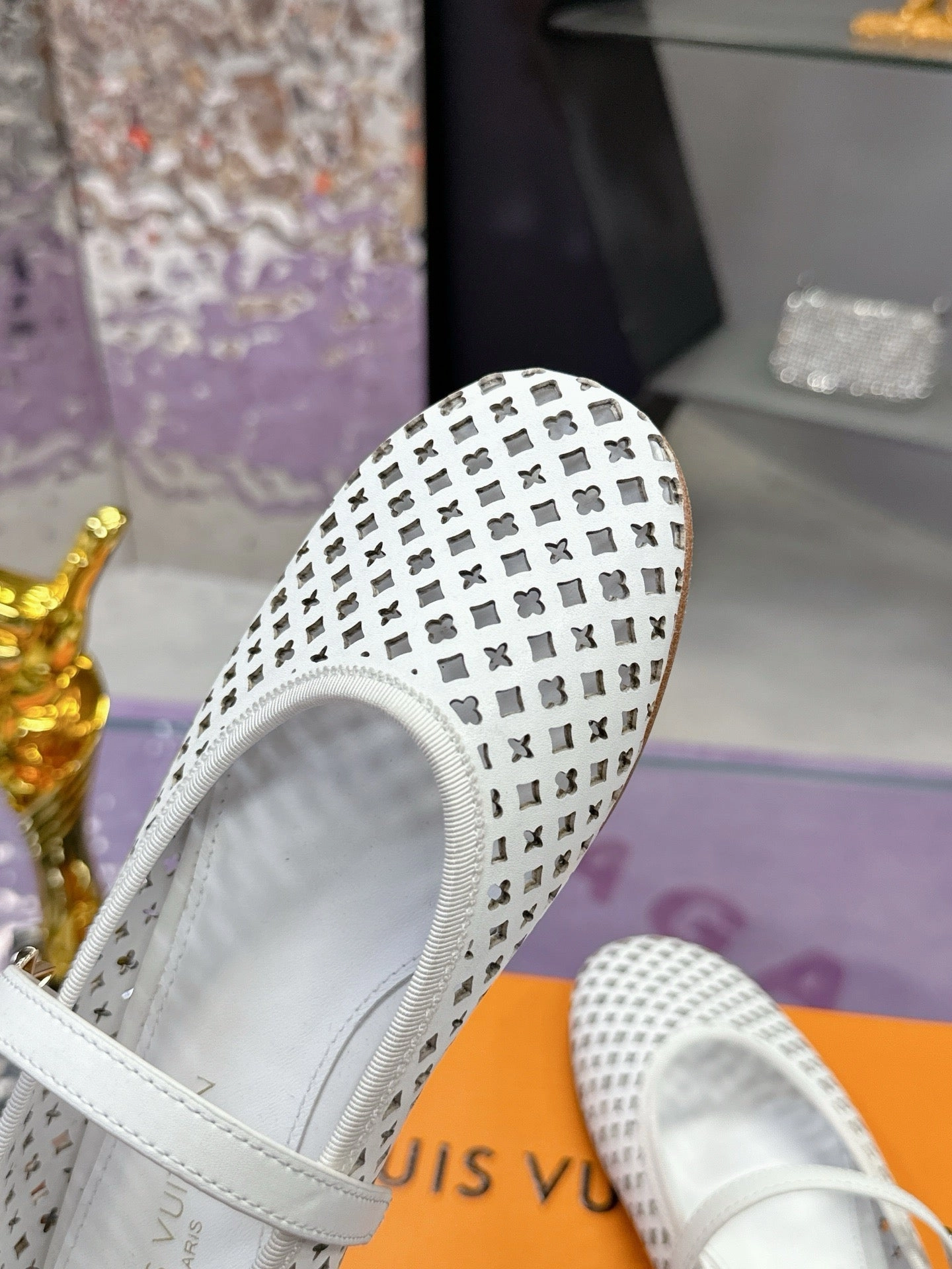 Pearl Flat Shoes SE1614 LV Romy Flat Ballerina / Size5-11