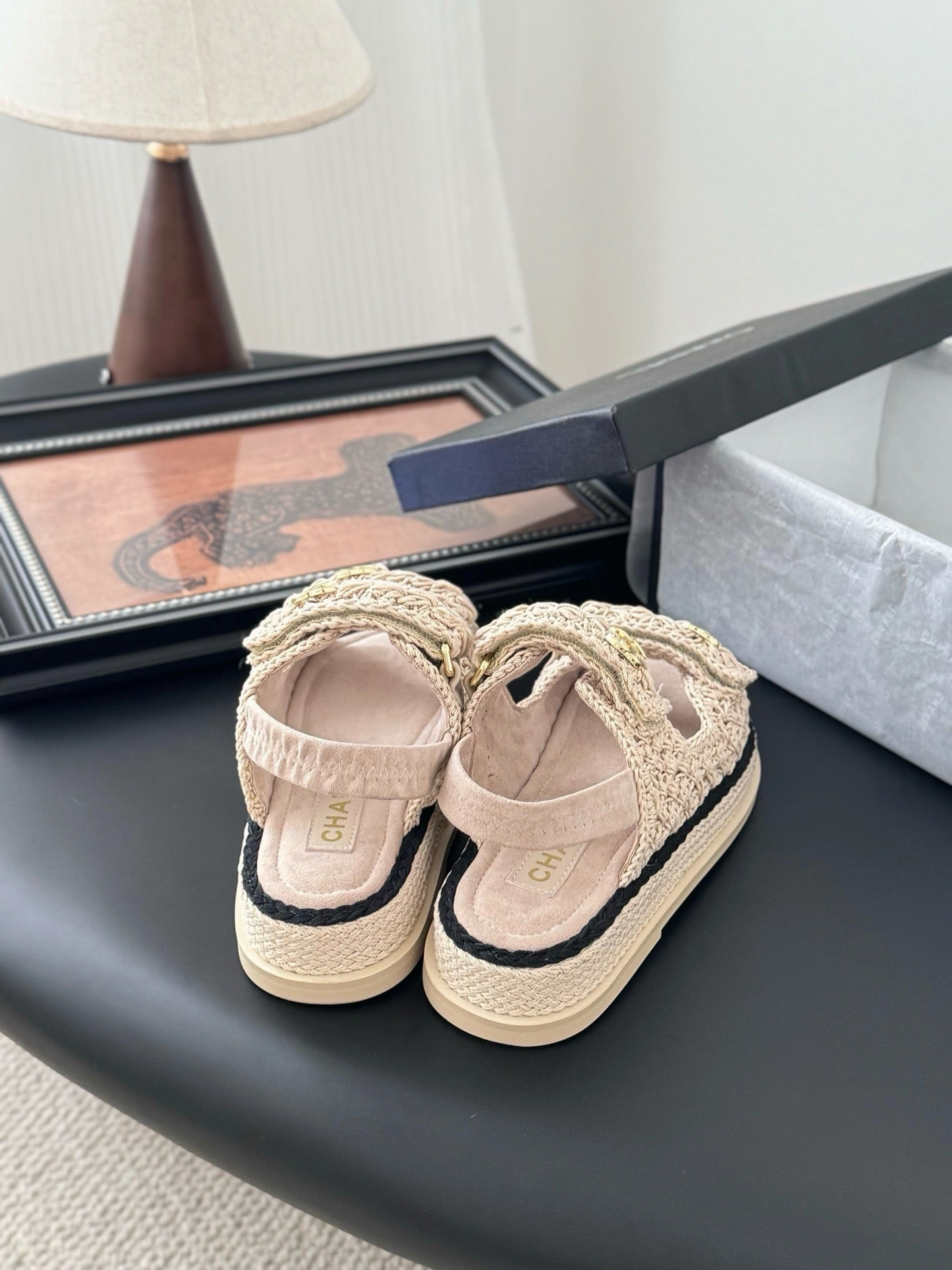 SE1621 Chanel Sandals / Size5-9 Flat Shoelaces For Dress Shoes