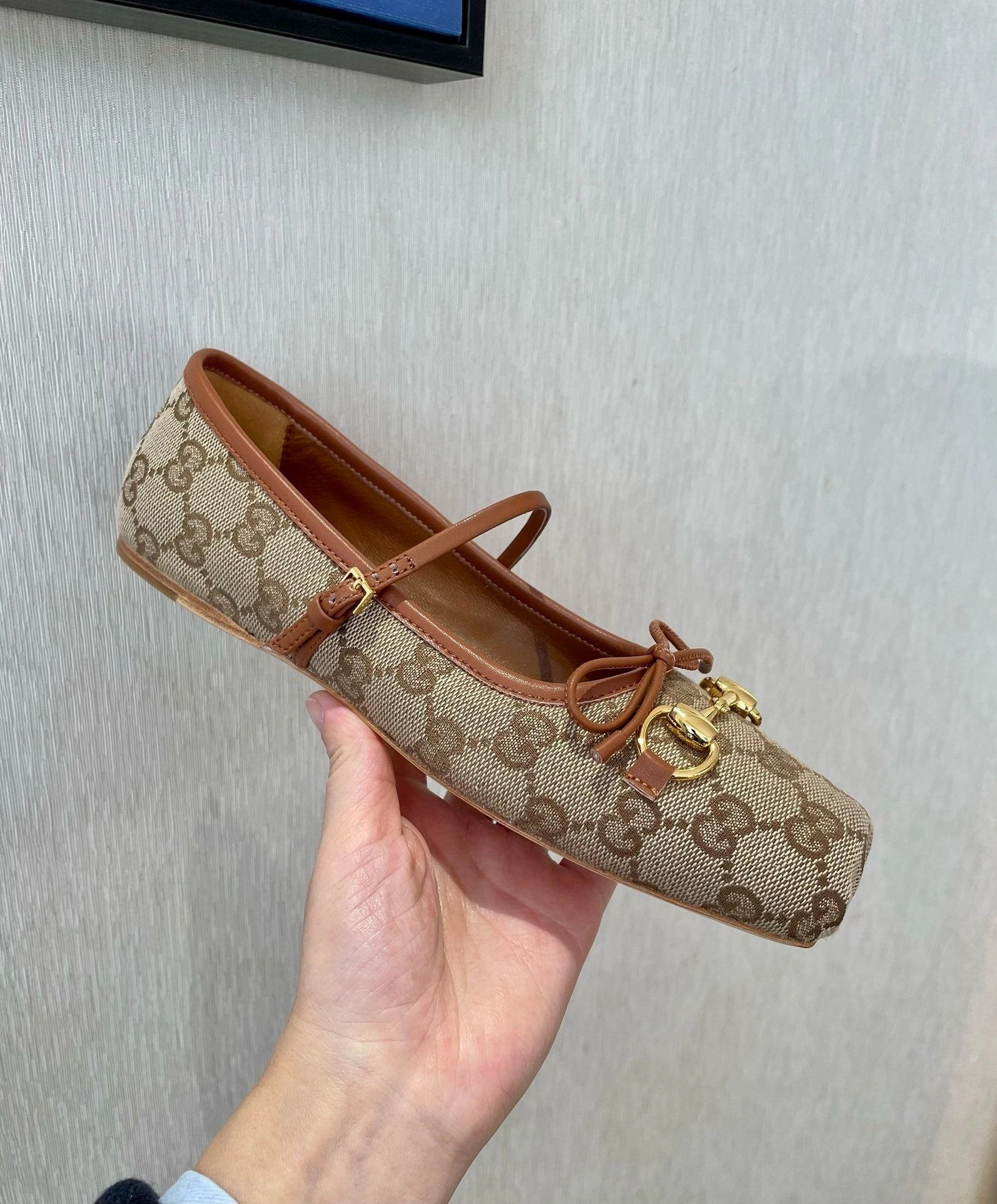 Comfortable Work Flat Shoes SE1634 Women's Gucci Horsebit Ballet Flat / Size5-11