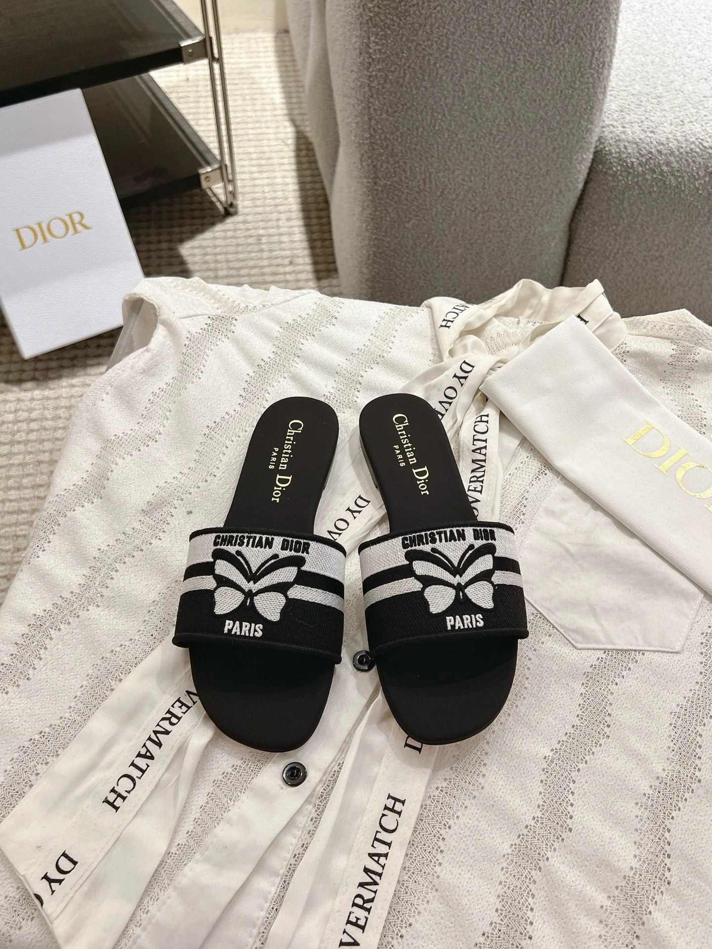 T Bar Flat Shoes SE1653 Dior Dway Slide / Size5-12