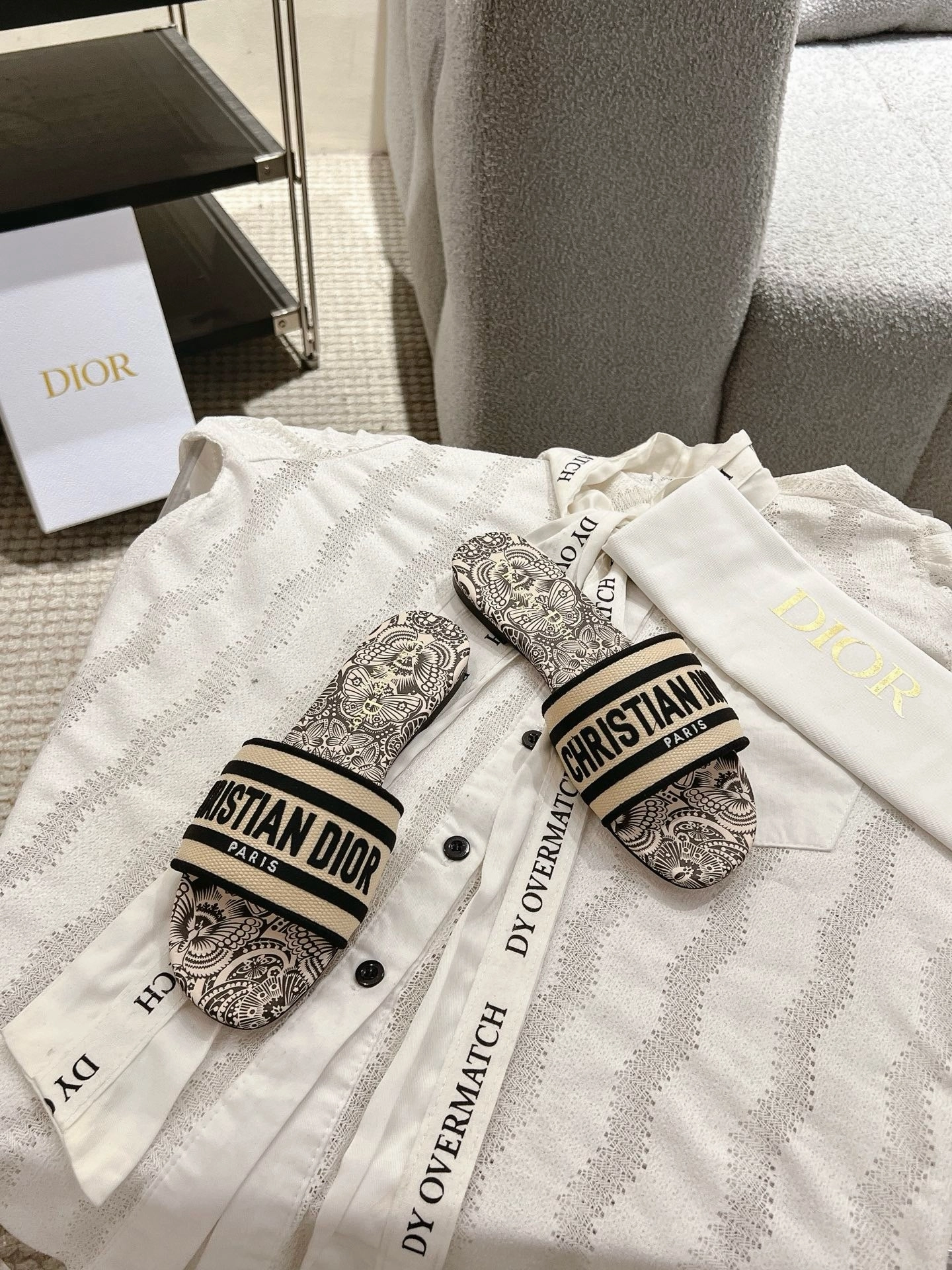 Checkered Flats Shoes SE1658 Dior Dway Slide / Size5-12