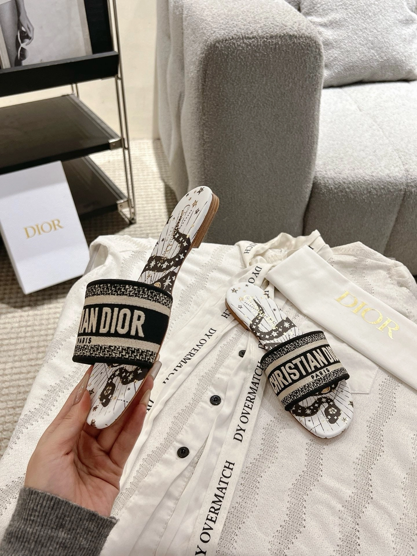 SE1660 Dior Dway Slide / Size5-12 Wide Flat Feet Walking Shoes