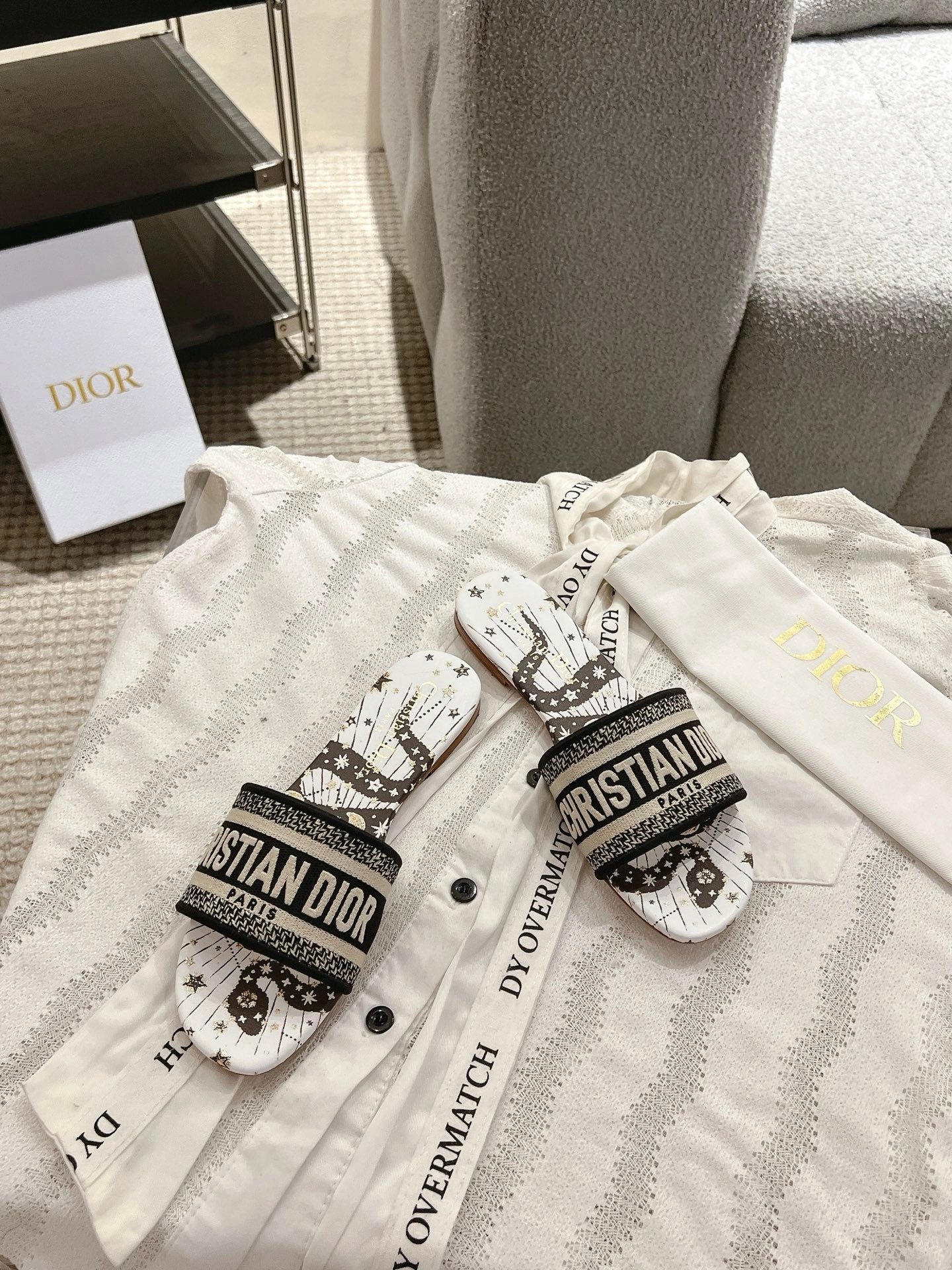 Tartan Flat Shoes SE1660 Dior Dway Slide / Size5-12