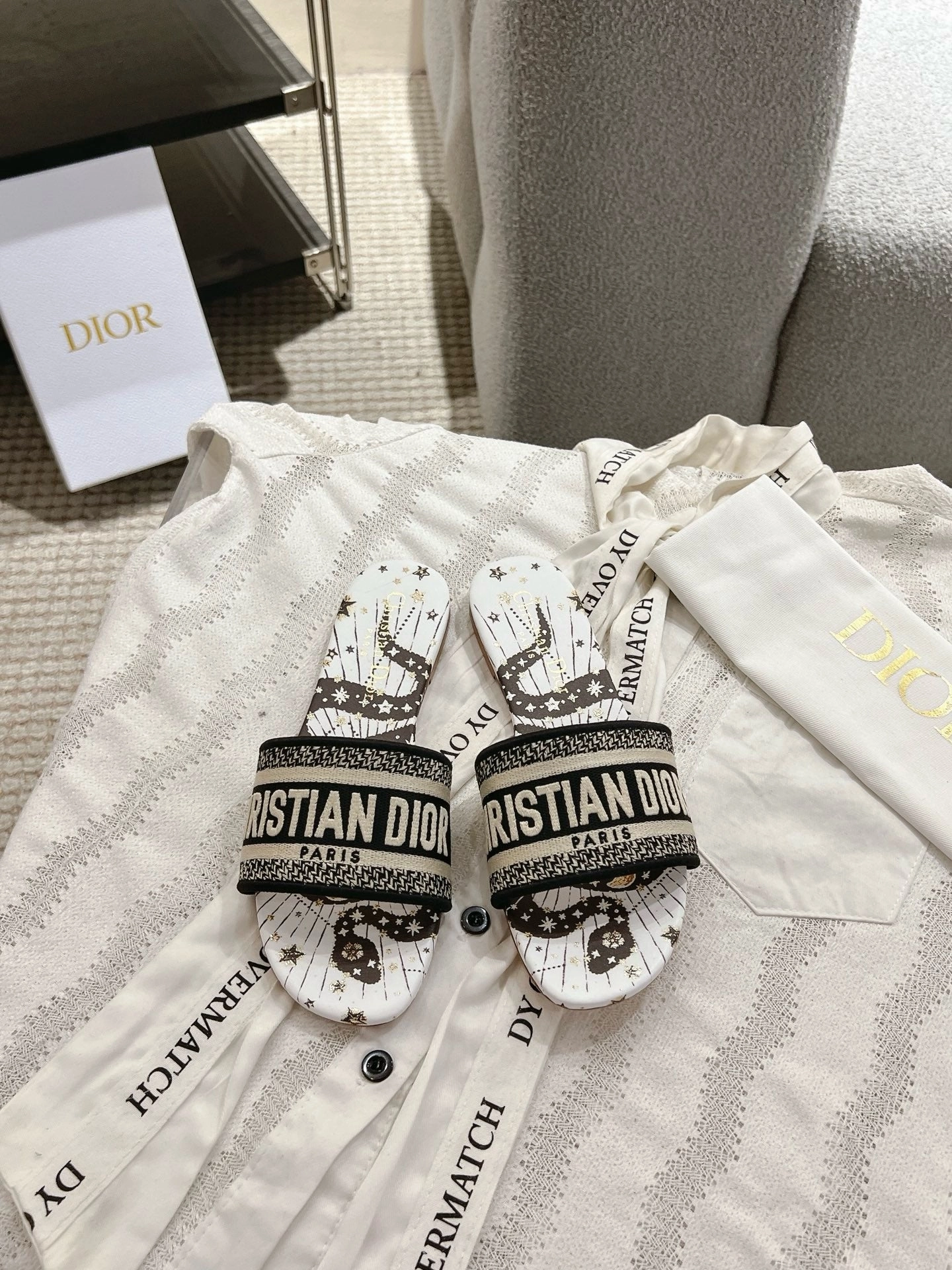 SE1660 Dior Dway Slide / Size5-12 Spiked Flat Shoes