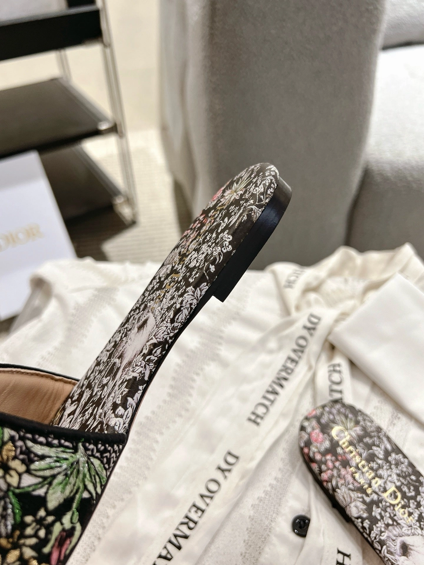 SE1663 Dior Dway Slide / Size5-12 Butterfly Flat Shoes