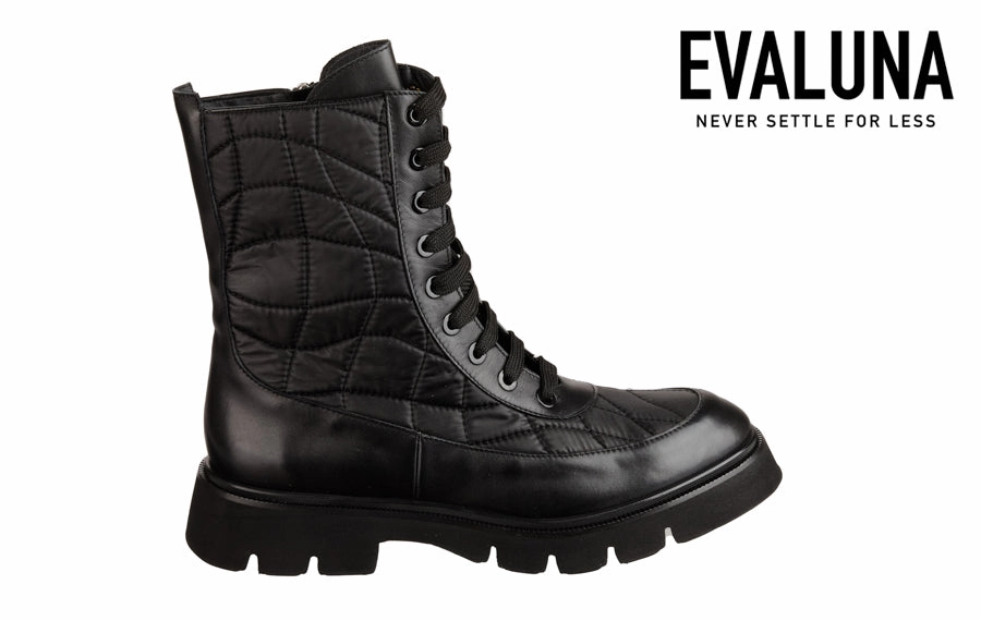 Eva Iris Black Suede Biker Ankle Boots