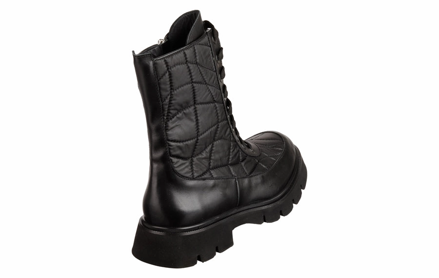 Eva Iris Black Ankle Boots With Fleece Lining