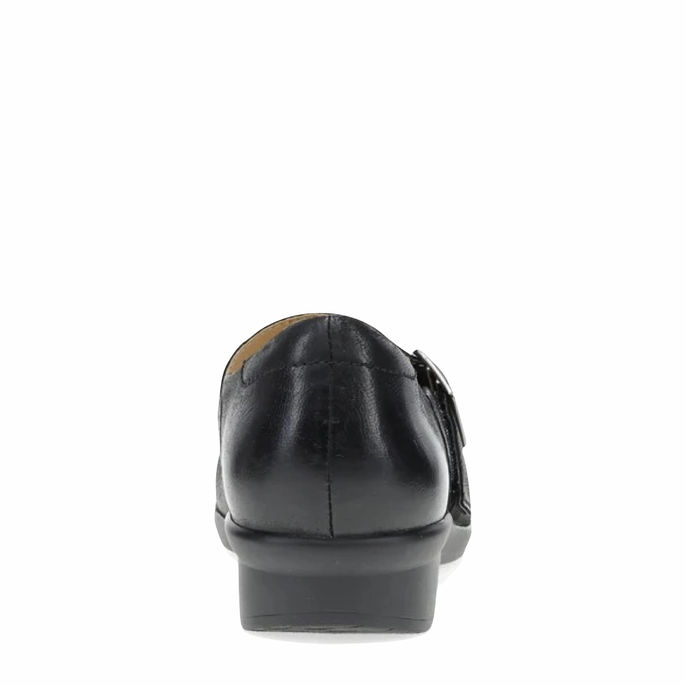 Dansko Women's Collette Mary Jane in Black Burnished Nubuck Flat Canvas Shoes Mary Jane